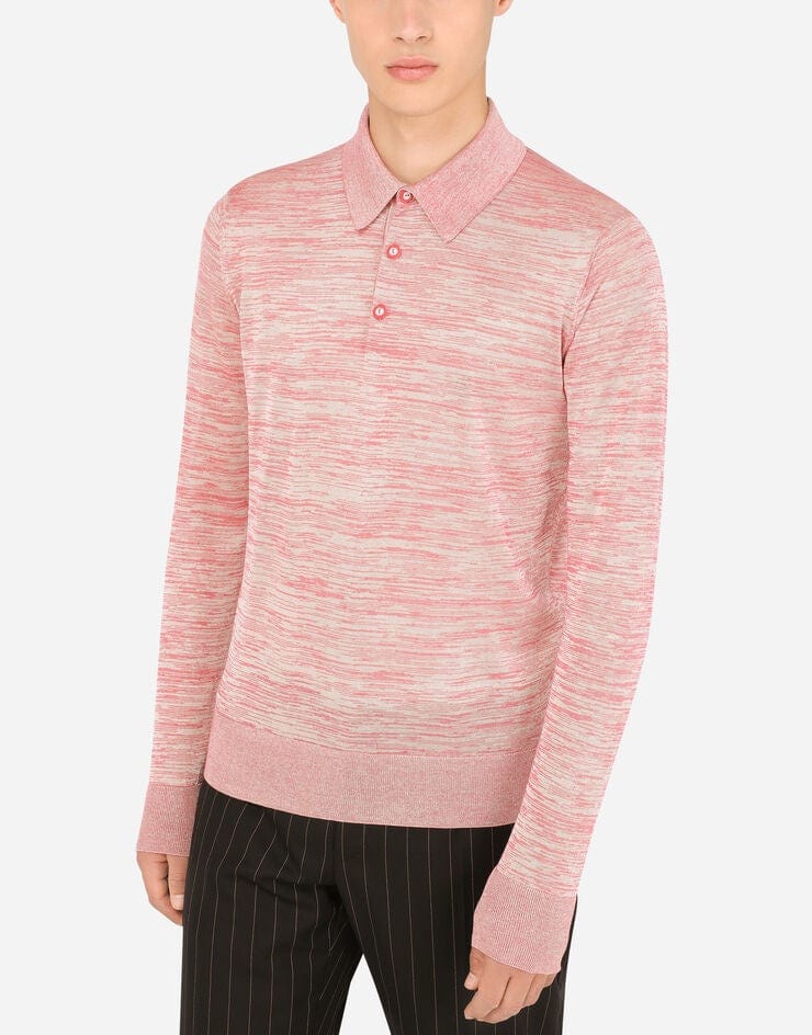 Dolce & Gabbana Long-Sleeved Technical Yarn Polo-Shirt