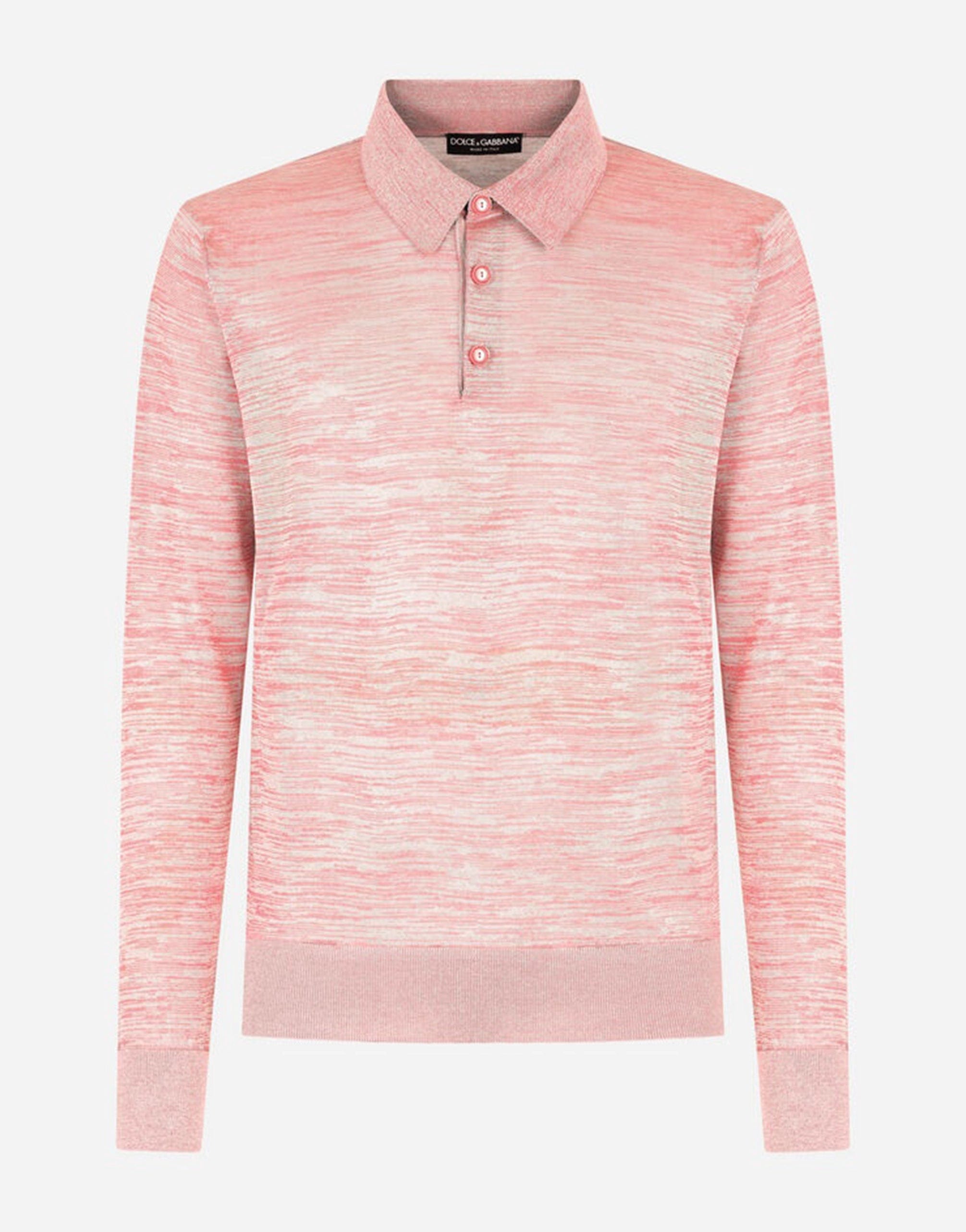 Dolce & Gabbana Long-Sleeved Technical Yarn Polo-Shirt