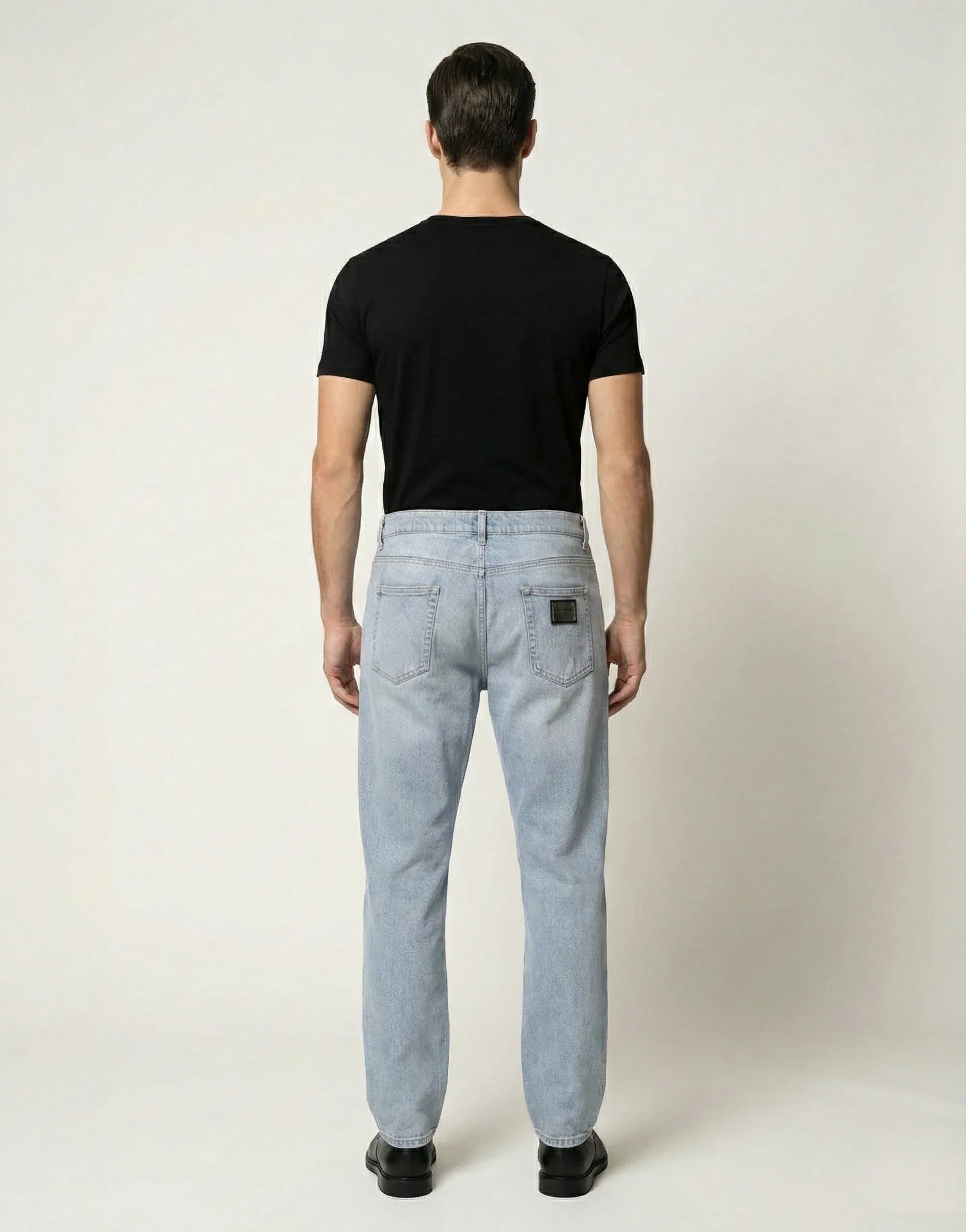 Dolce & Gabbana Loose-Fit Light Blue Washed Cotton Denim Jeans