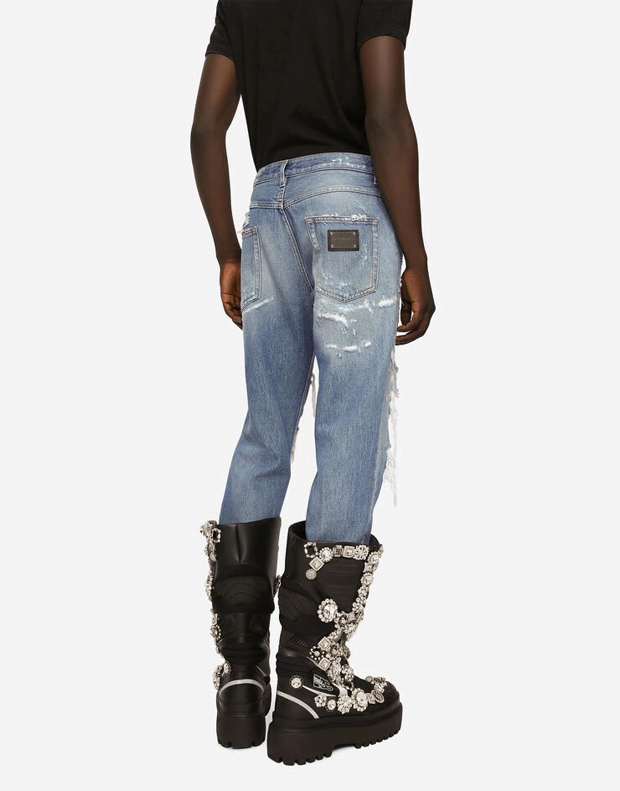 Dolce & Gabbana Loose Wash Denim Destroyed Jeans | Sendegaro IT
