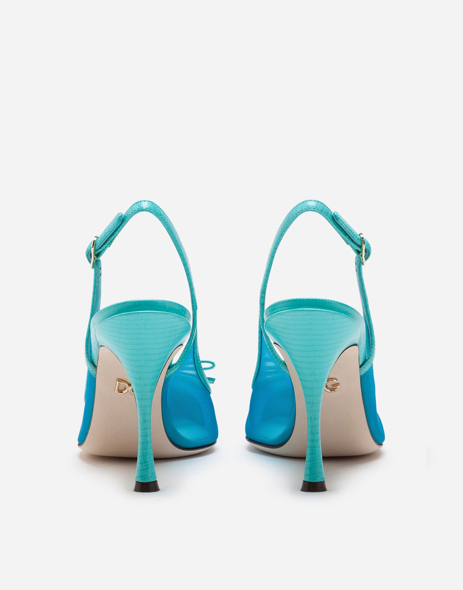 Dolce & Gabbana Lori Iguana-Print Leather Slingbacks