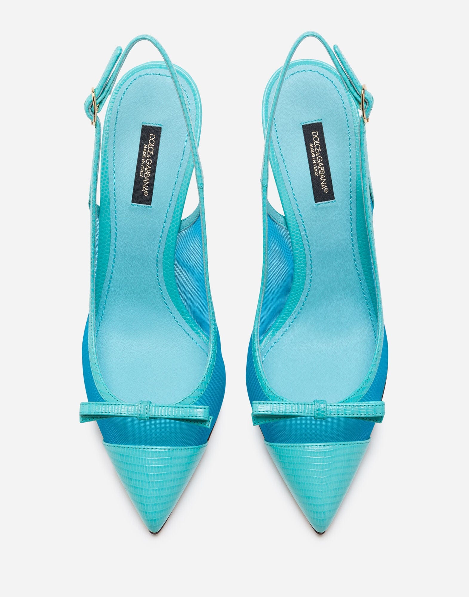 Dolce & Gabbana Lori Iguana-Print Leather Slingbacks