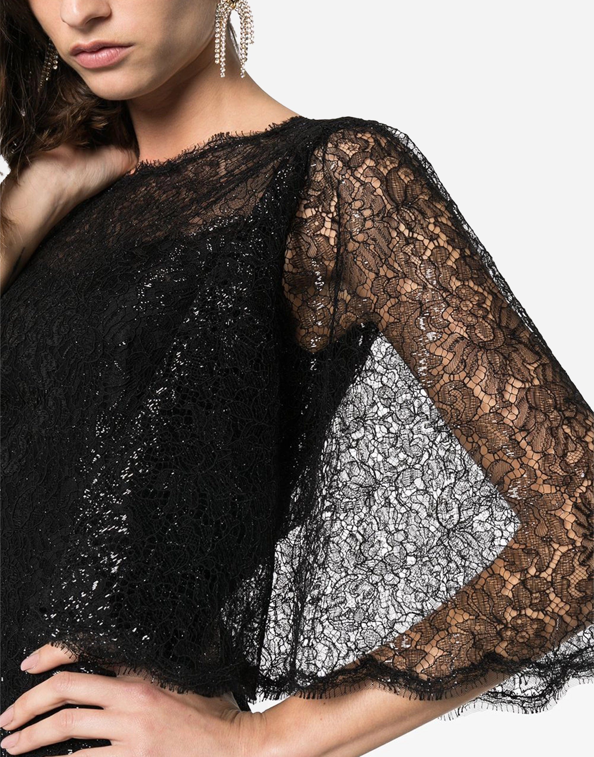 Low Back Lace Flared Dress