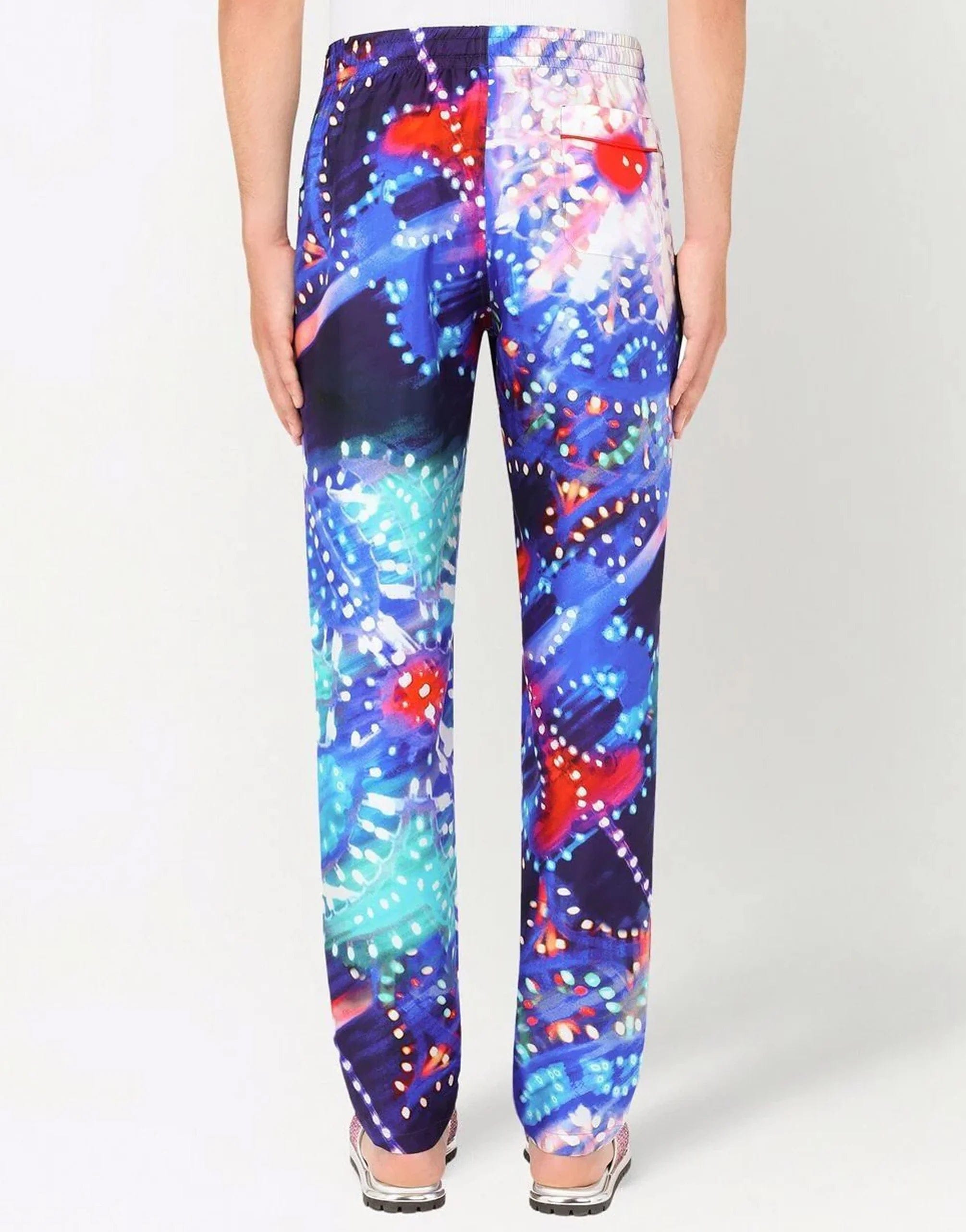 Luminaire-Print Silk Pajama Pants