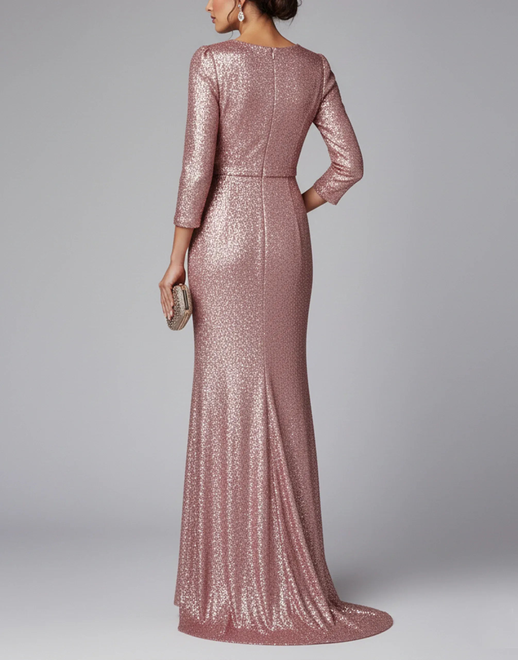 Dolce & Gabbana Luminous Rose Sequin Maxi Dress