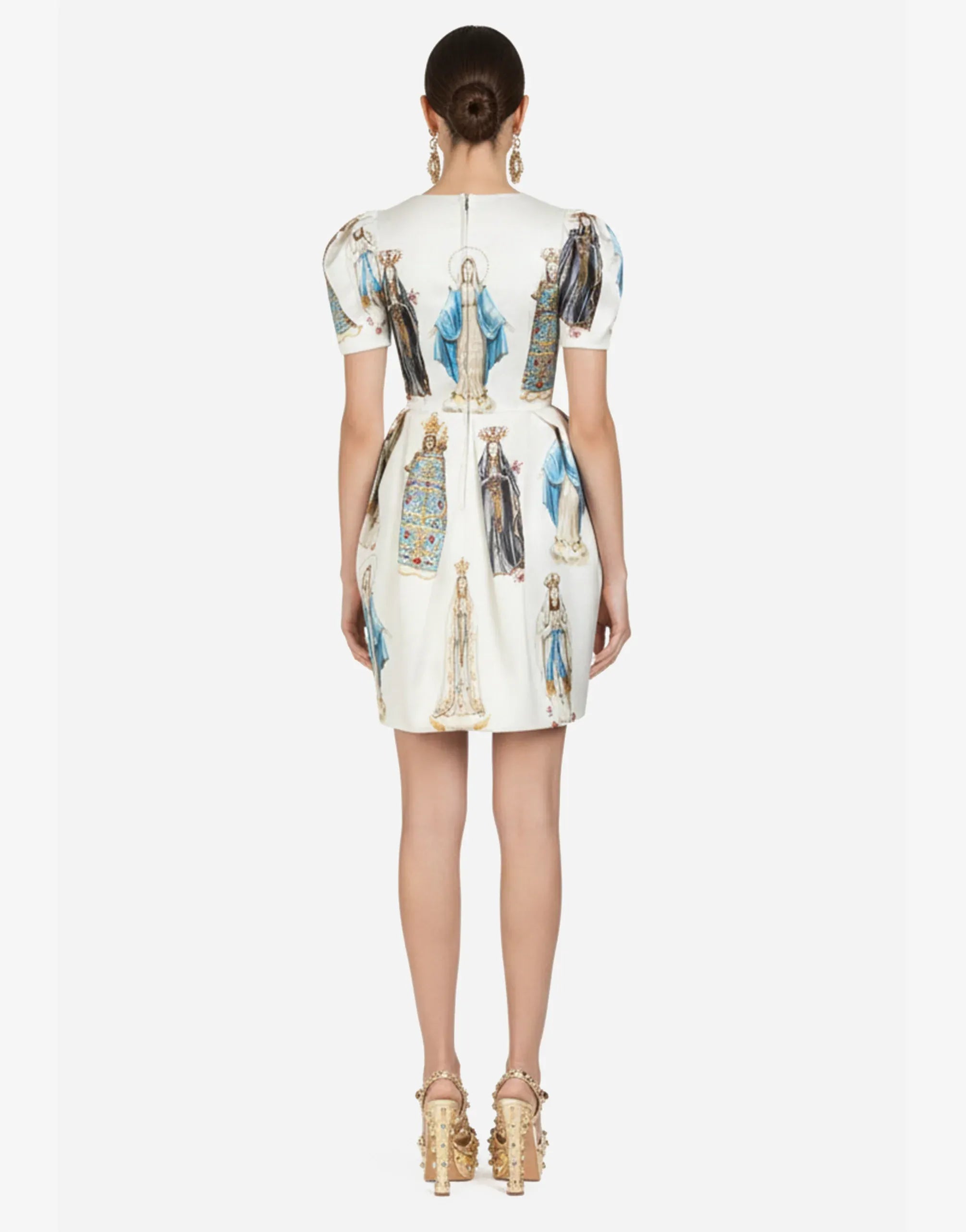 Dolce & Gabbana Madonna-Print Organza Silk Dress