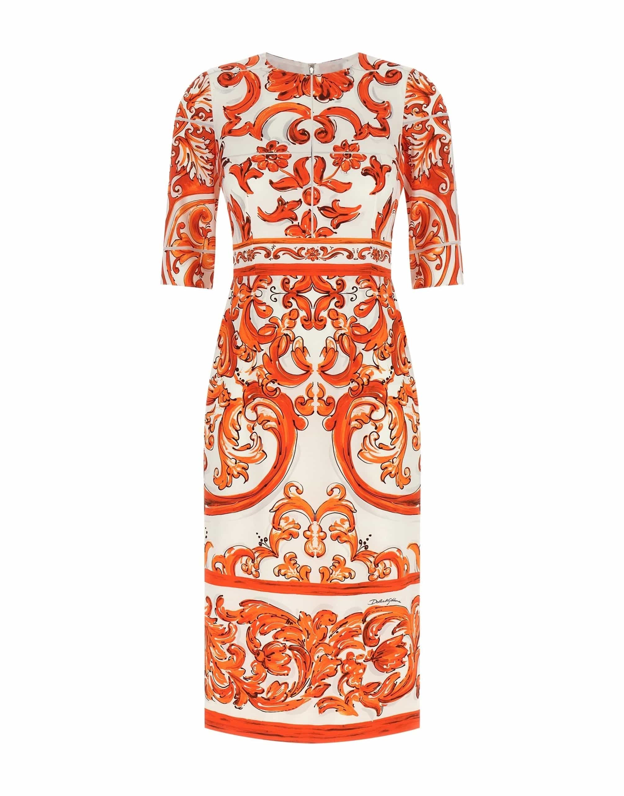 Dolce & Gabbana Maiolica Print Midi Dress