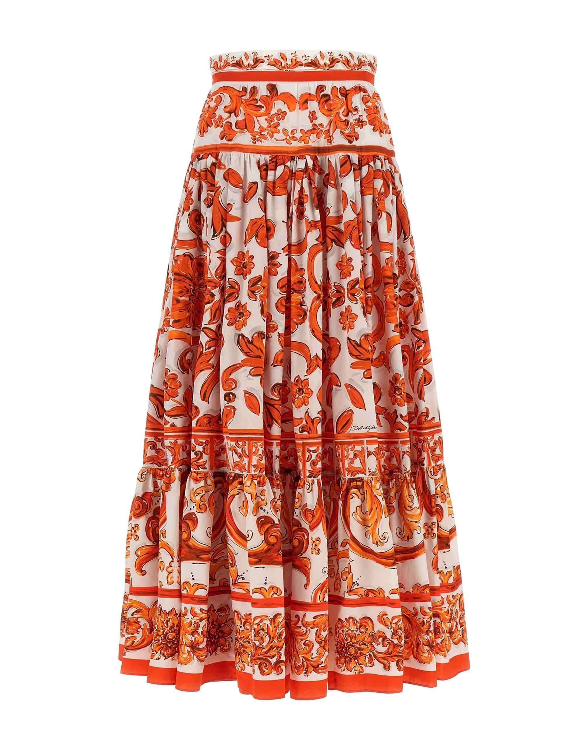 Dolce & Gabbana Maiolica Print Skirt Maxi