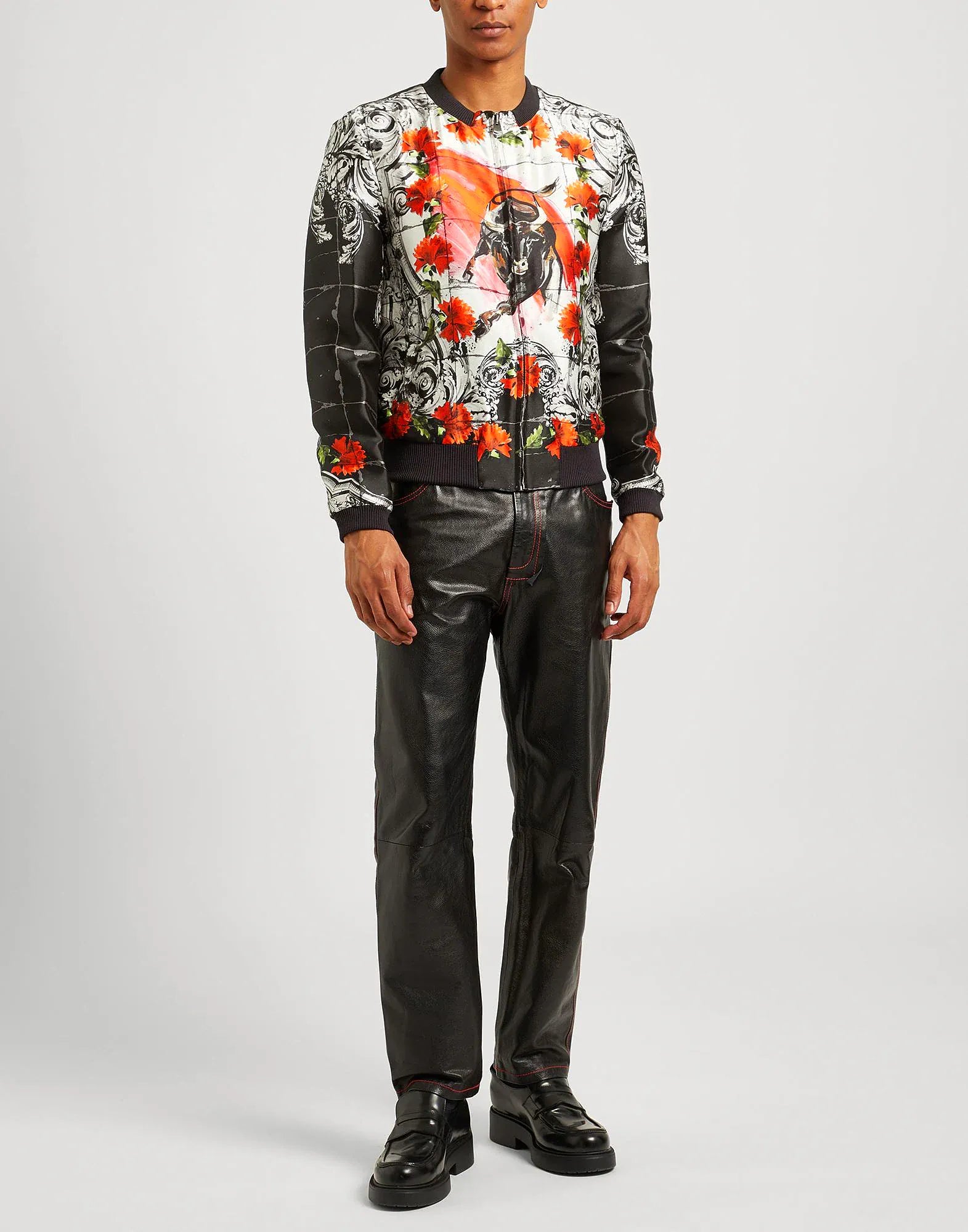 Dolce & Gabbana Majolica Bull Print Bomber Jacket - alternate view