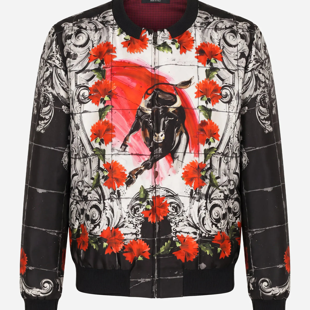 Dolce & Gabbana マヨリカブループリント ボンバージャケット