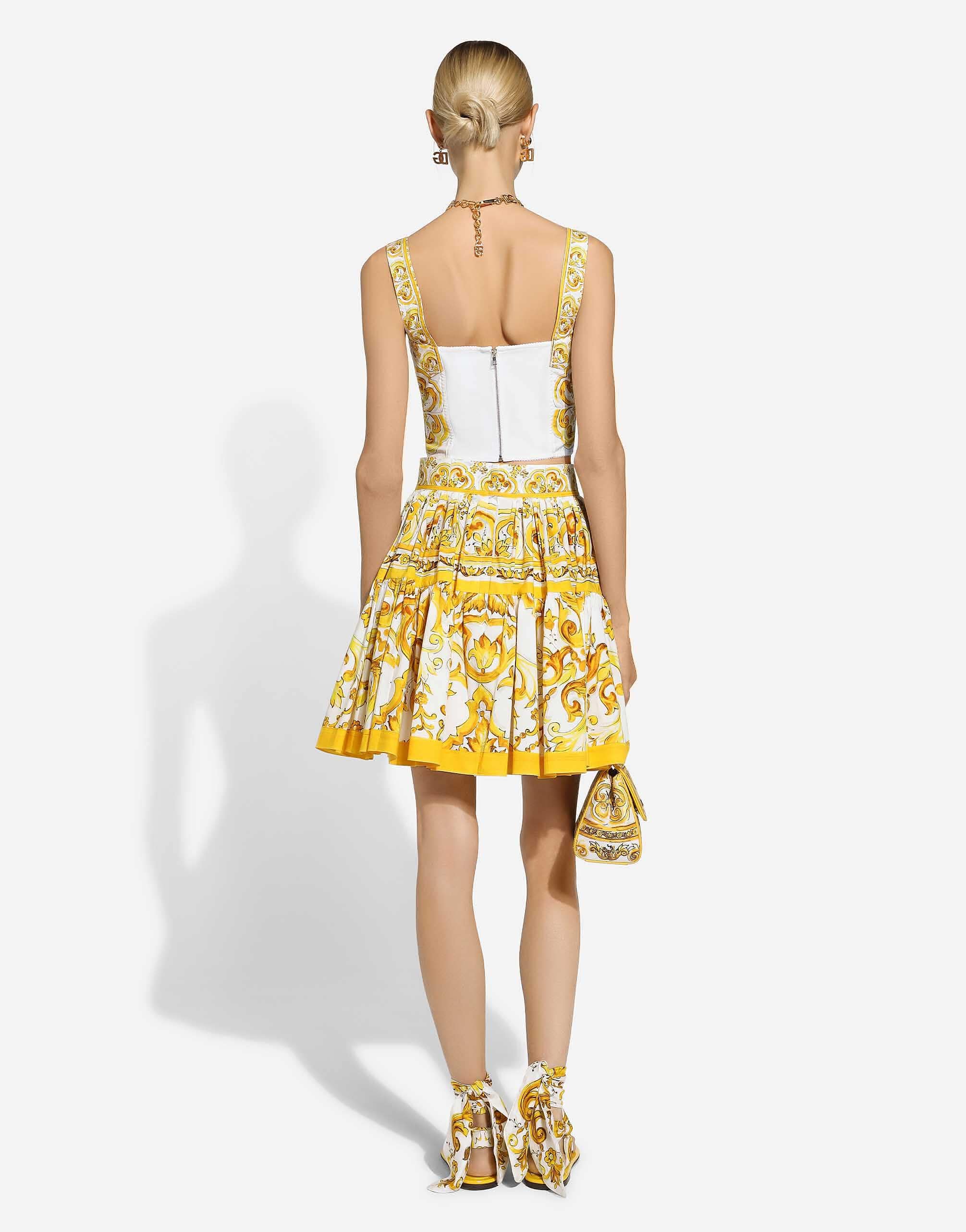 Dolce & Gabbana Majolica Print Corset Top