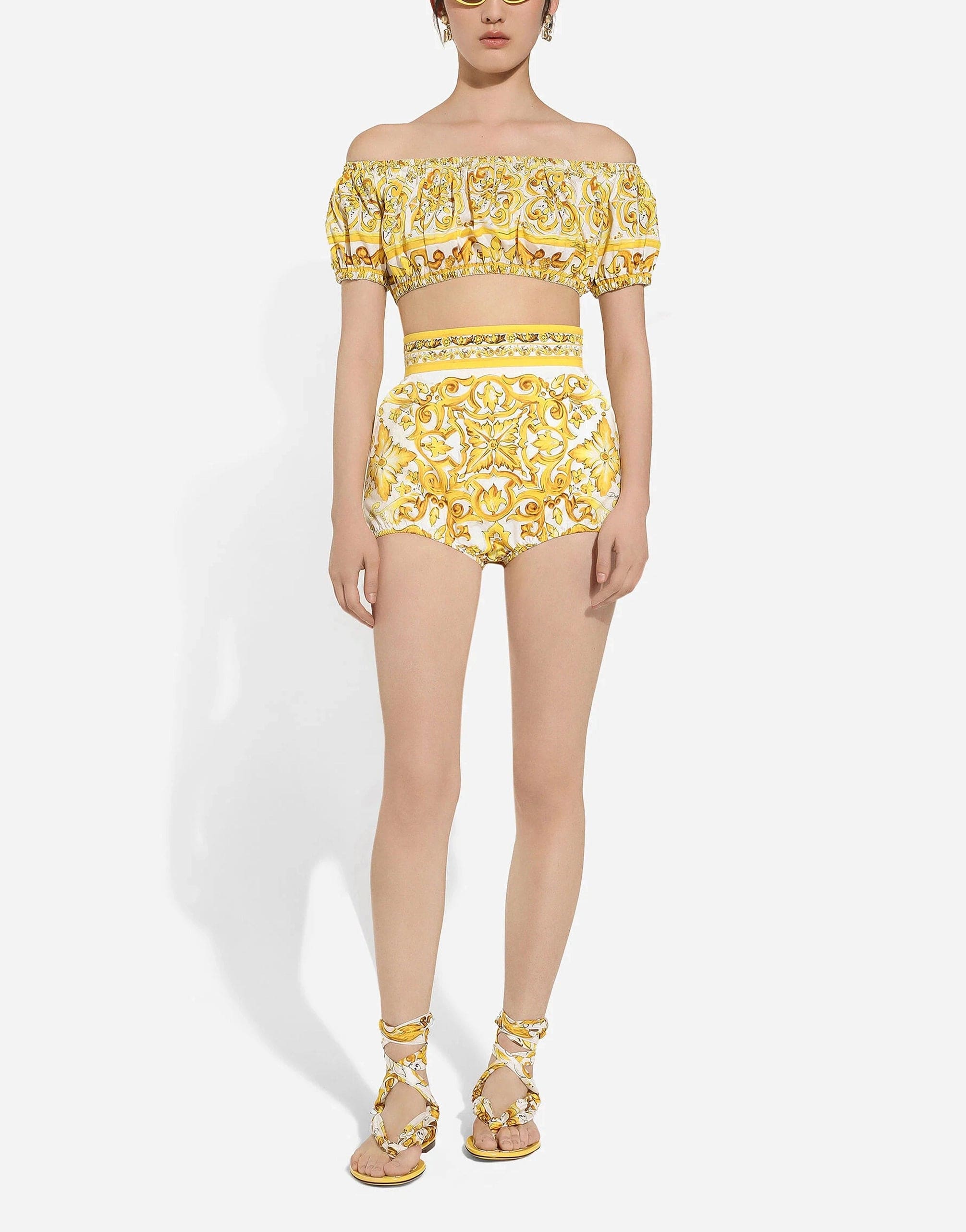 Dolce & Gabbana Majolica-Print Crop Top