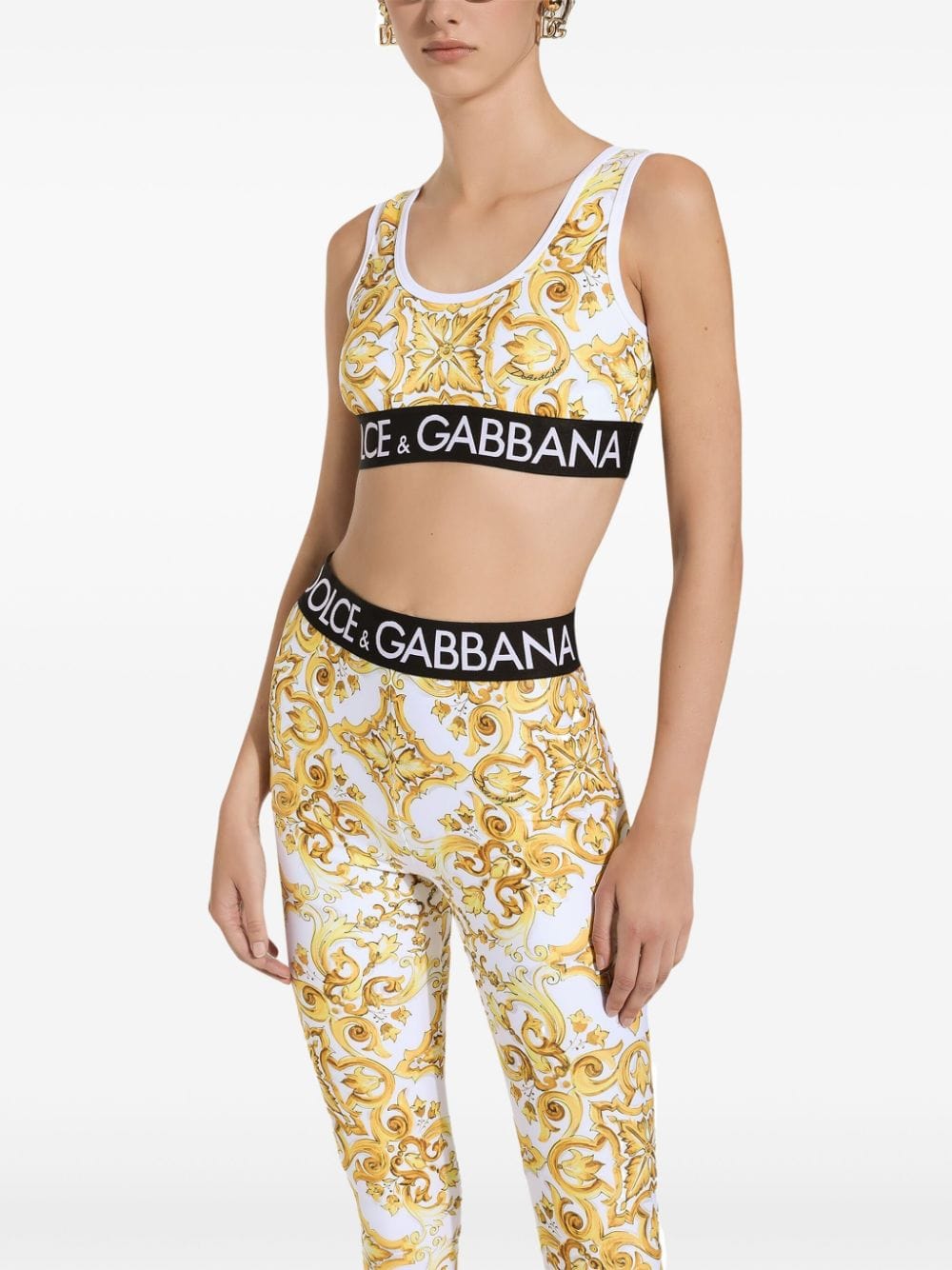 Dolce & Gabbana Majolica-Print Cropped Tank Top