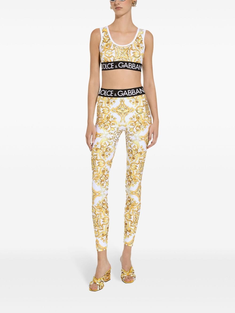 Dolce & Gabbana Majolica-Print Cropped Tank Top