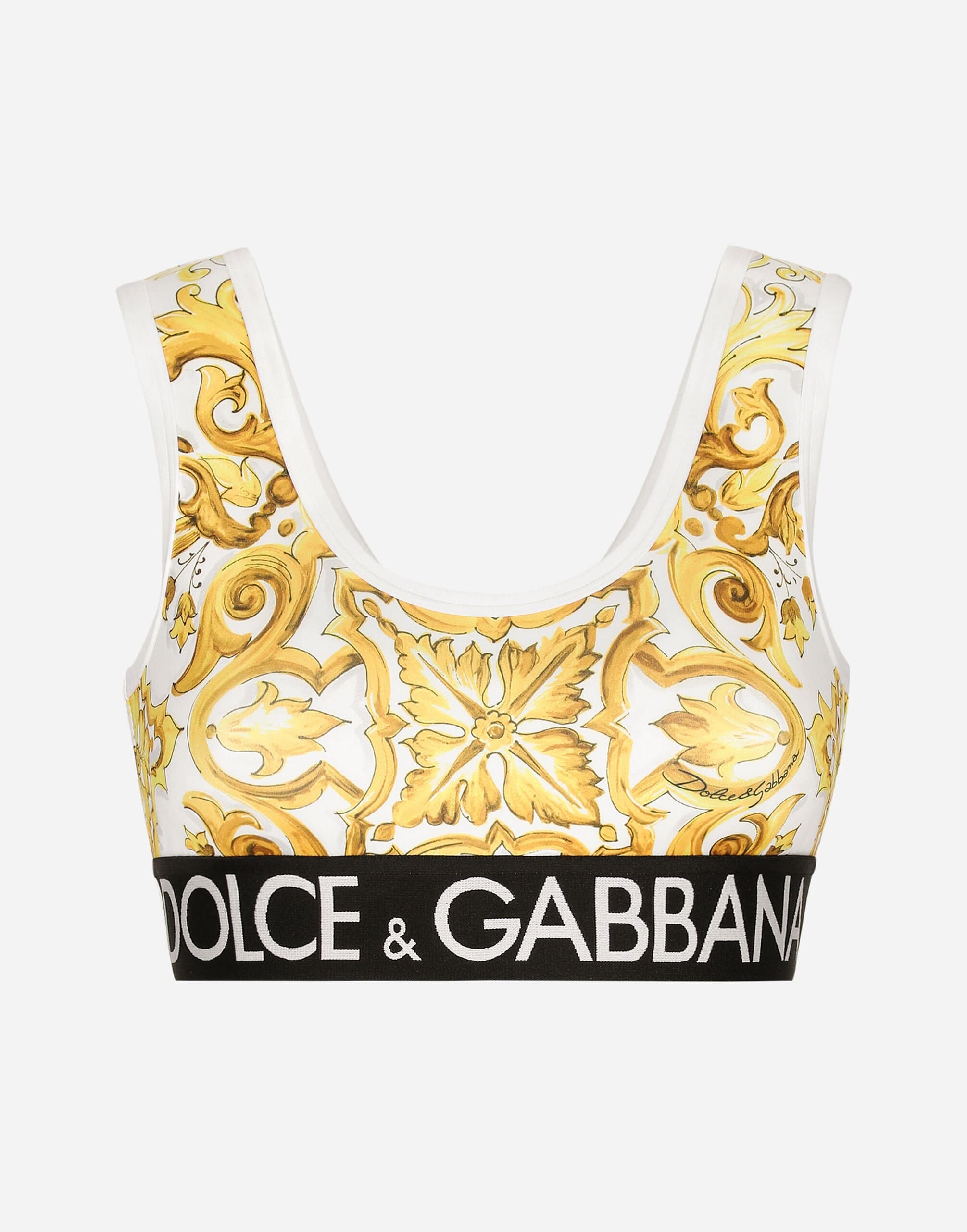 Dolce & Gabbana Majolica-Print Cropped Tank Top