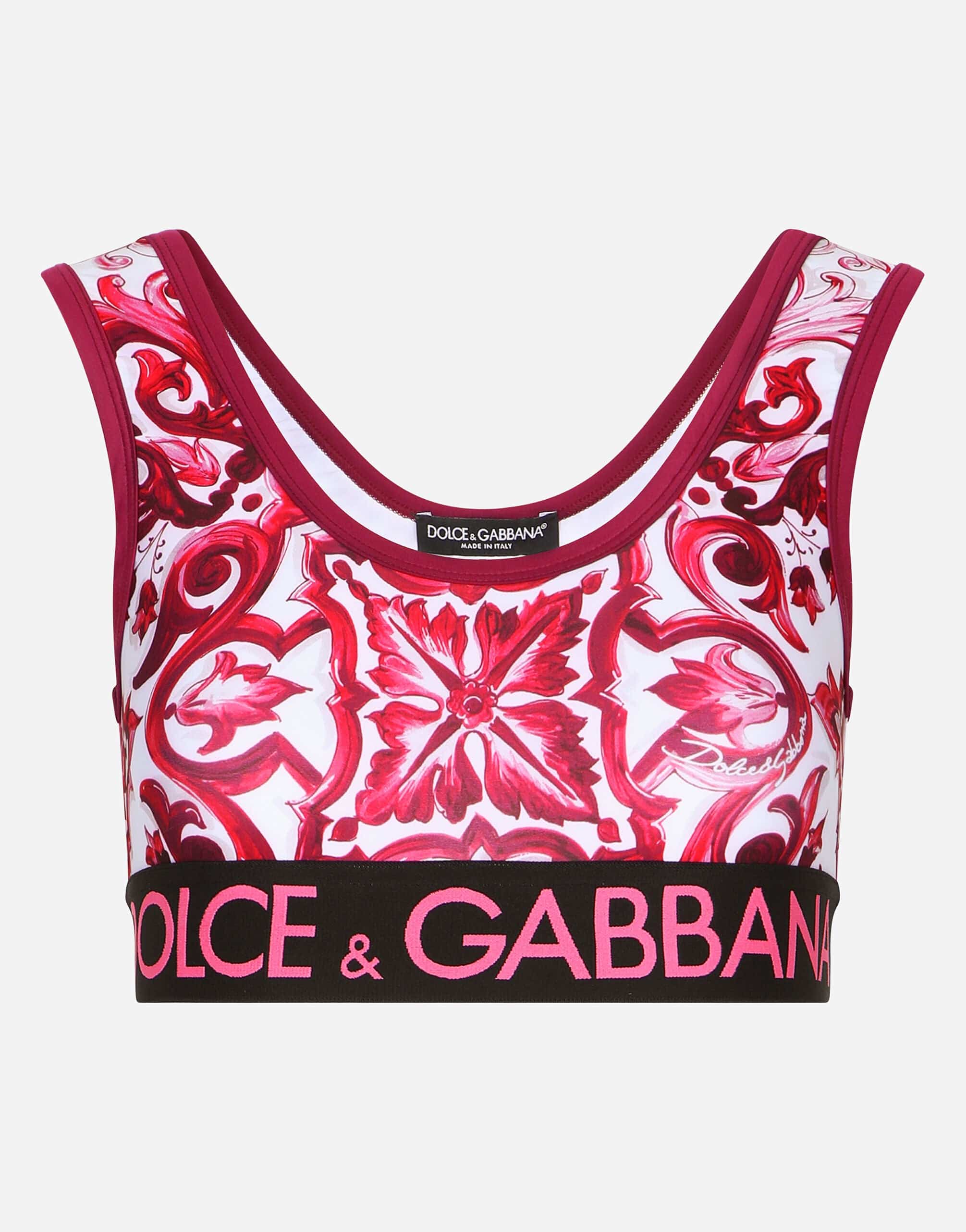 Dolce & Gabbana Majolica-Print Cropped Top