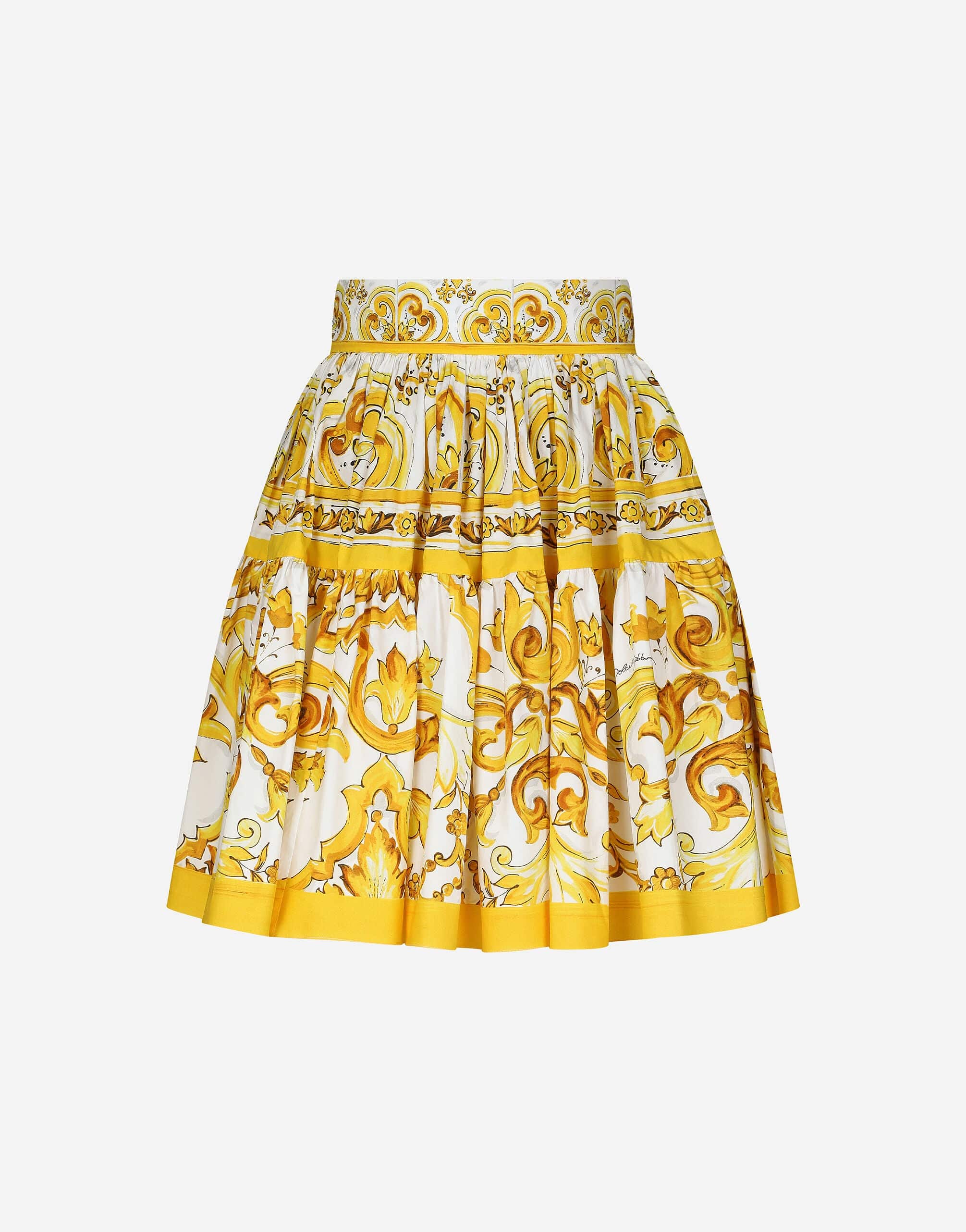 Dolce & Gabbana Majolica-Print Pleated Skirt