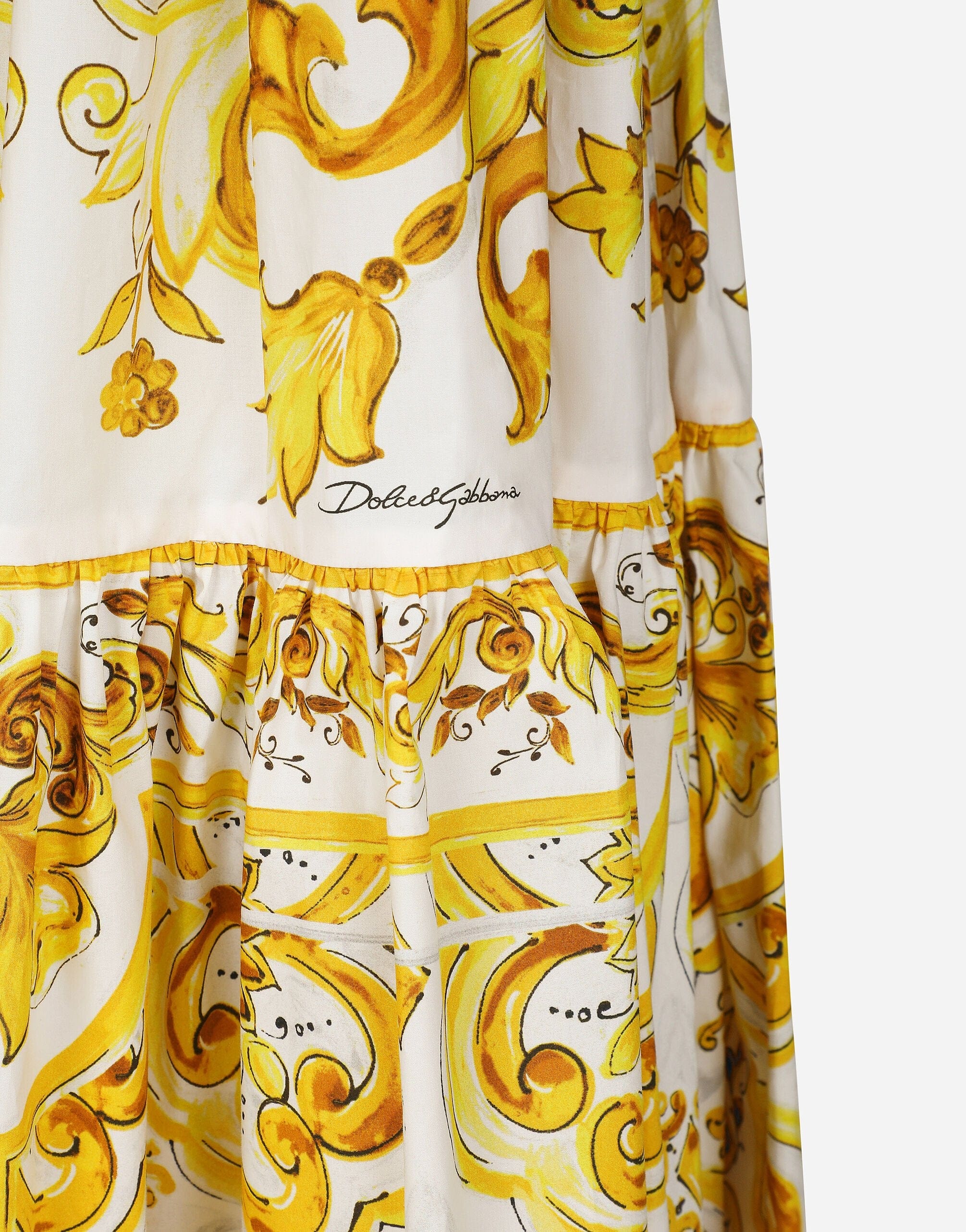 Dolce & Gabbana Majolica-Print Poplin Maxi Skirt