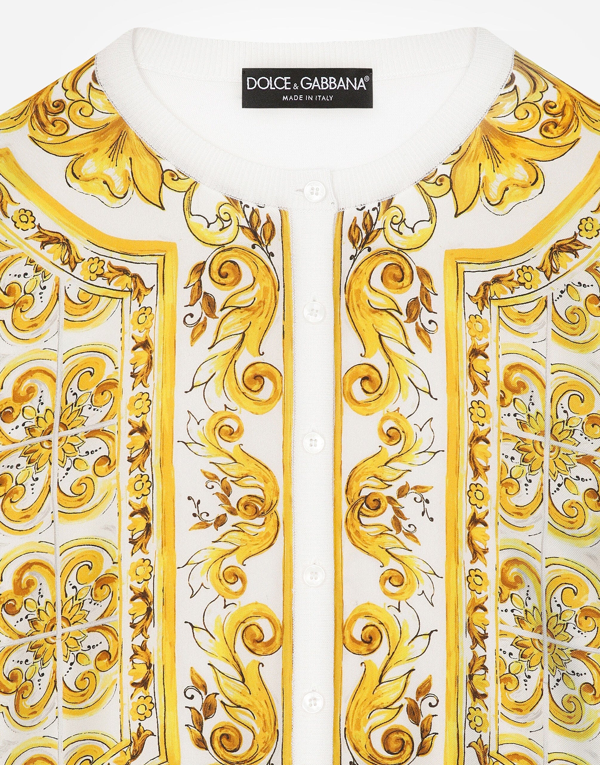 Dolce & Gabbana Majolica-Print Silk Cardigan