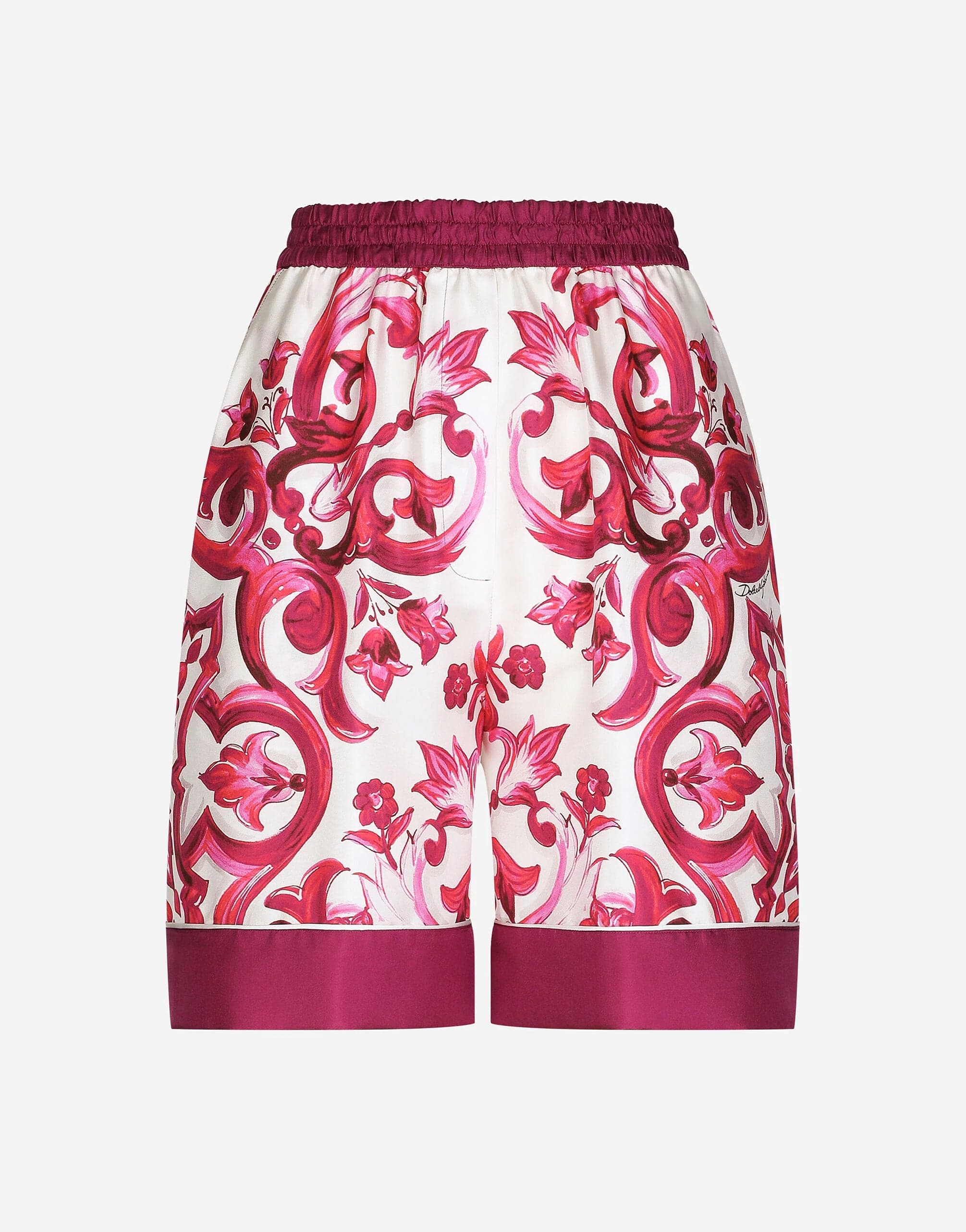 Dolce & Gabbana Majolica-Print Silk Shorts