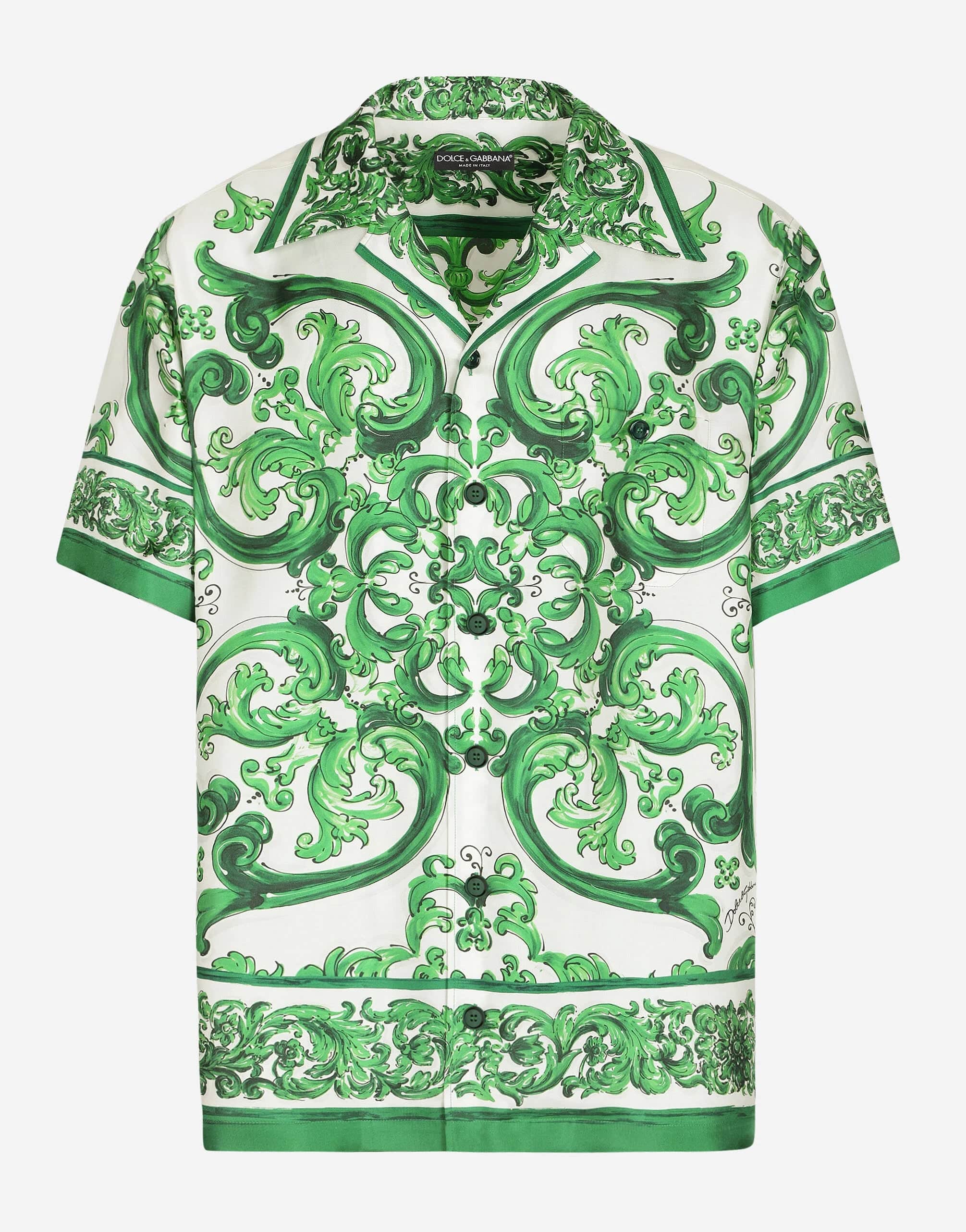 Dolce & Gabbana Majolica-Print Silk-Twill Shirt