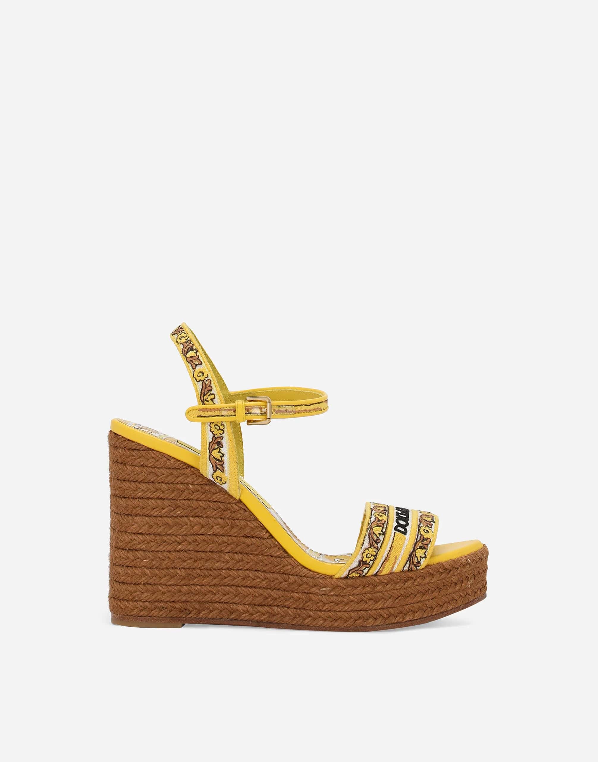 Dolce & Gabbana Majolica-Print Wedge Sandals