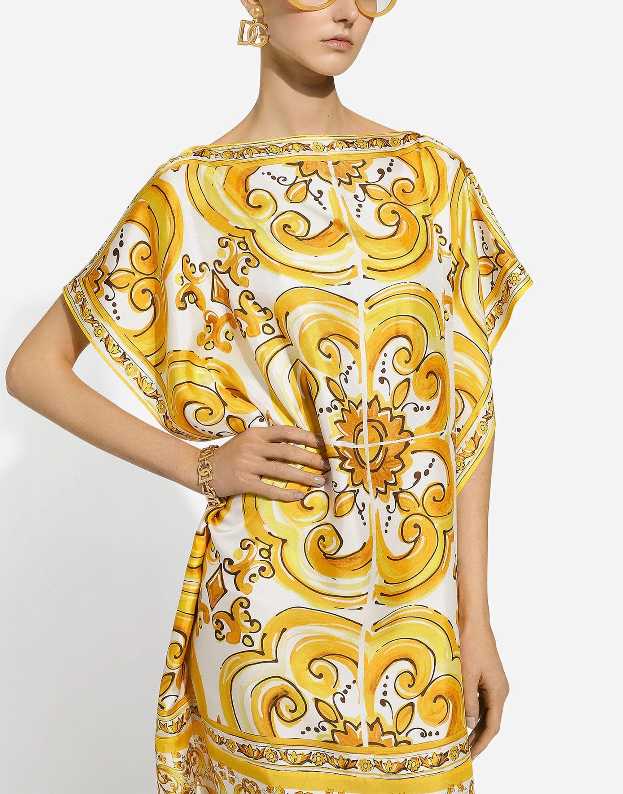 Dolce & Gabbana Majolica Silk Maxi Dress