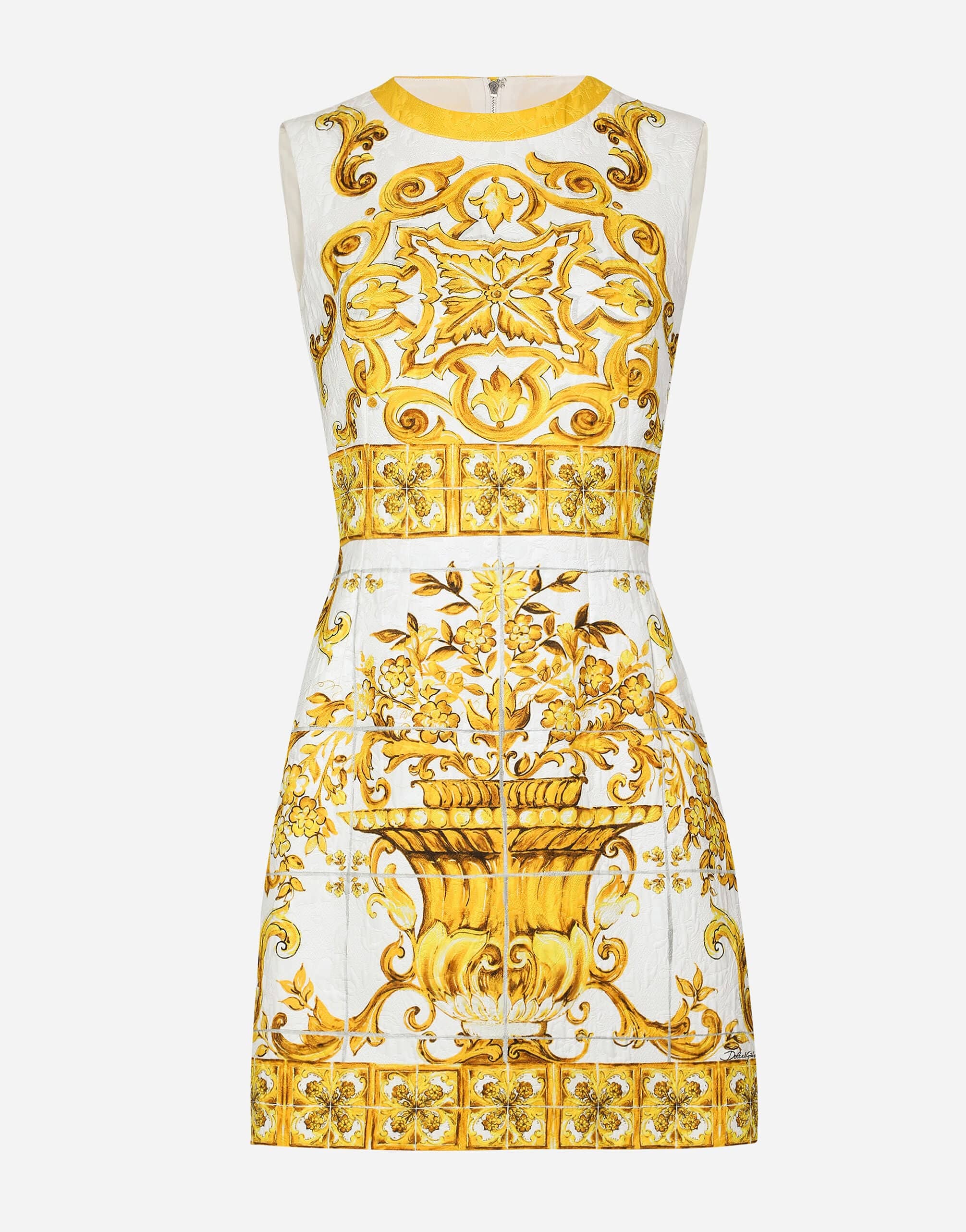 Dolce & Gabbana Majolica Sleeveless Silk Minidress