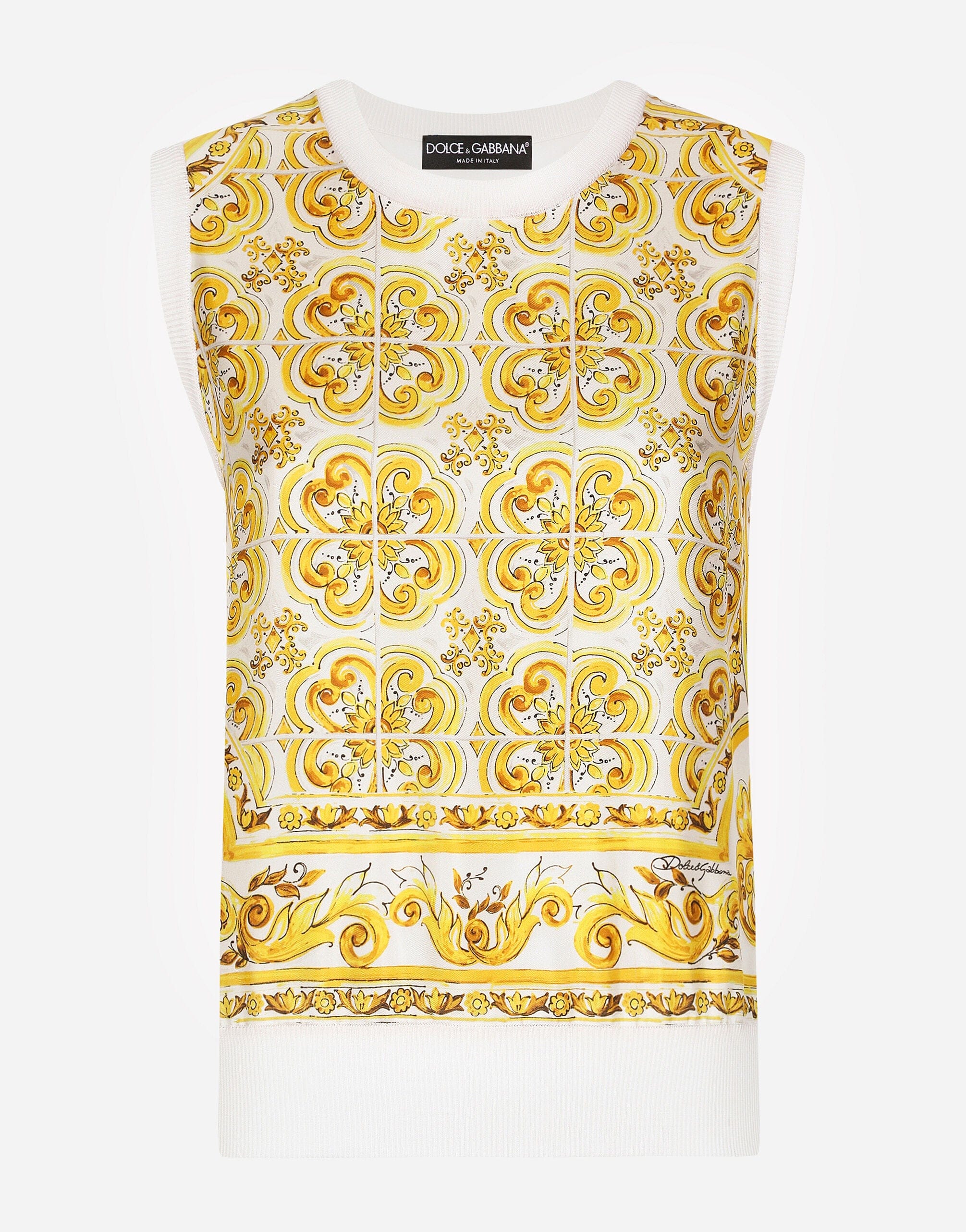 Dolce & Gabbana Majolica Sleeveless Sweater