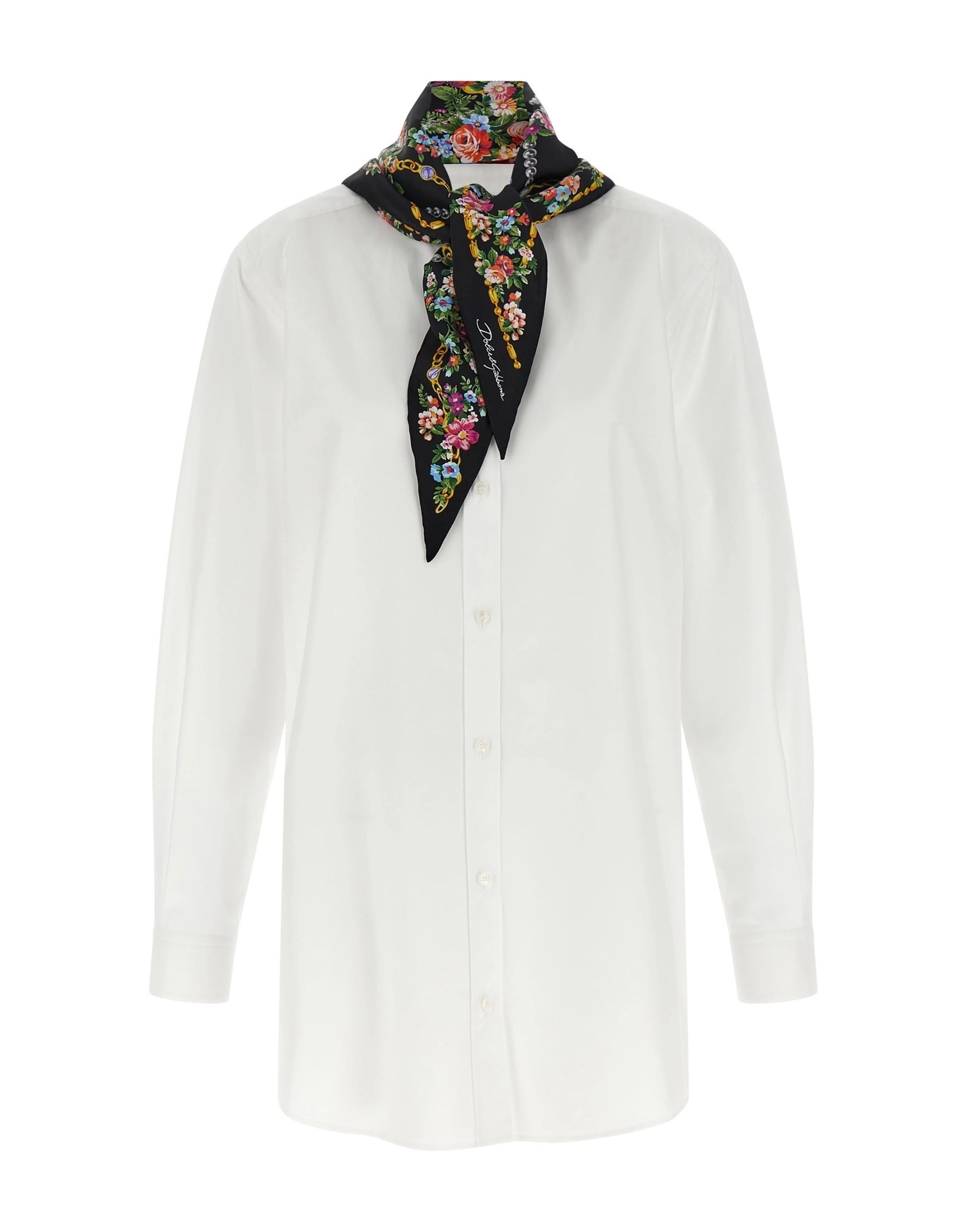 Dolce & Gabbana Dolce & Gabbana Mandarin Collar Shirt With Scarf