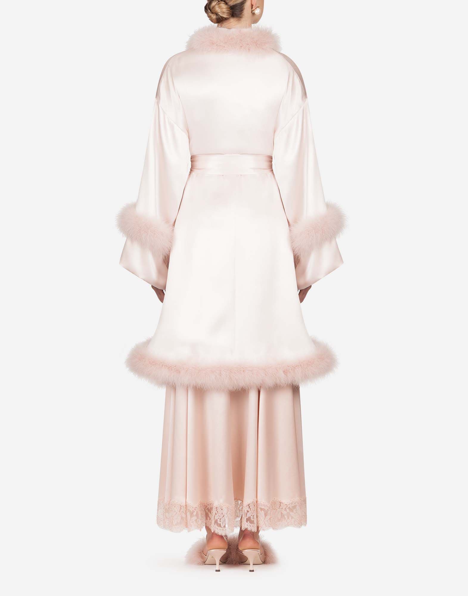 Dolce & Gabbana Dolce & Gabbana Marabou Edgings Short Silk Robe