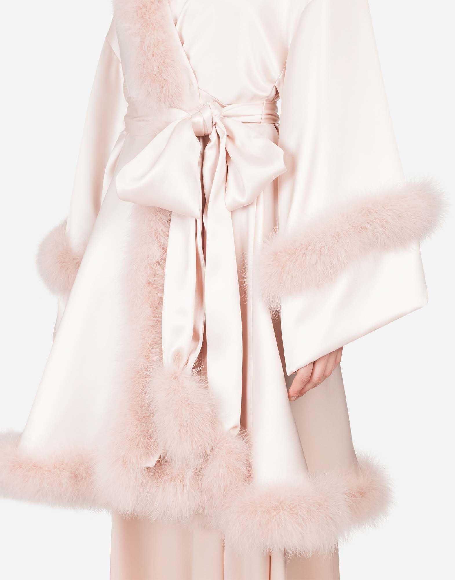 Dolce & Gabbana Dolce & Gabbana Marabou Edgings Short Silk Robe