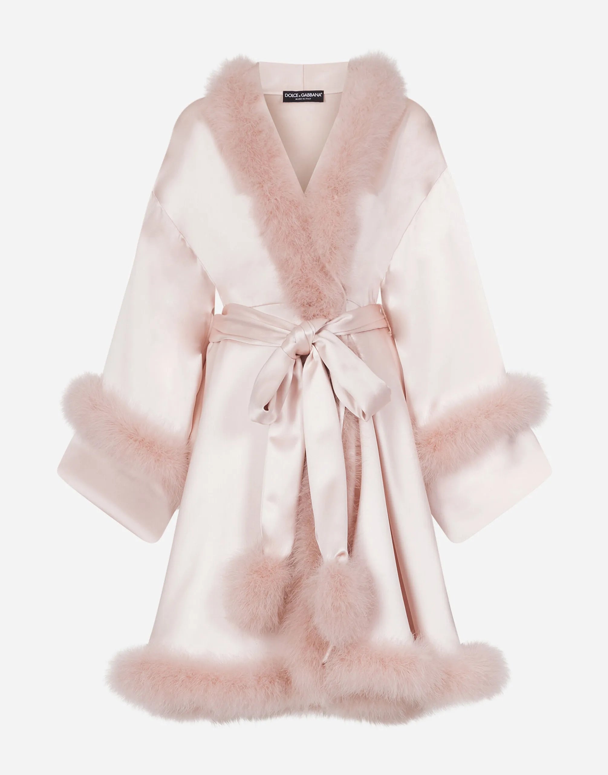 Dolce & Gabbana Dolce & Gabbana Marabou Edgings Short Silk Robe