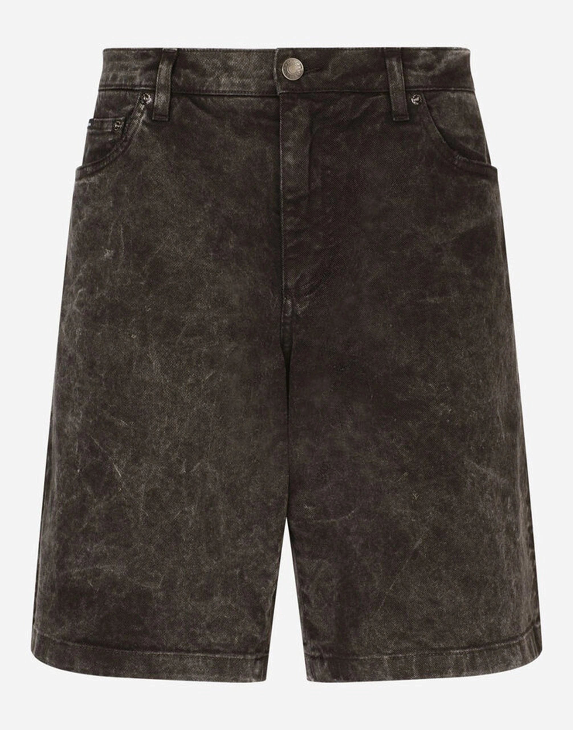 Dolce & Gabbana Marble-Effect Denim Shorts