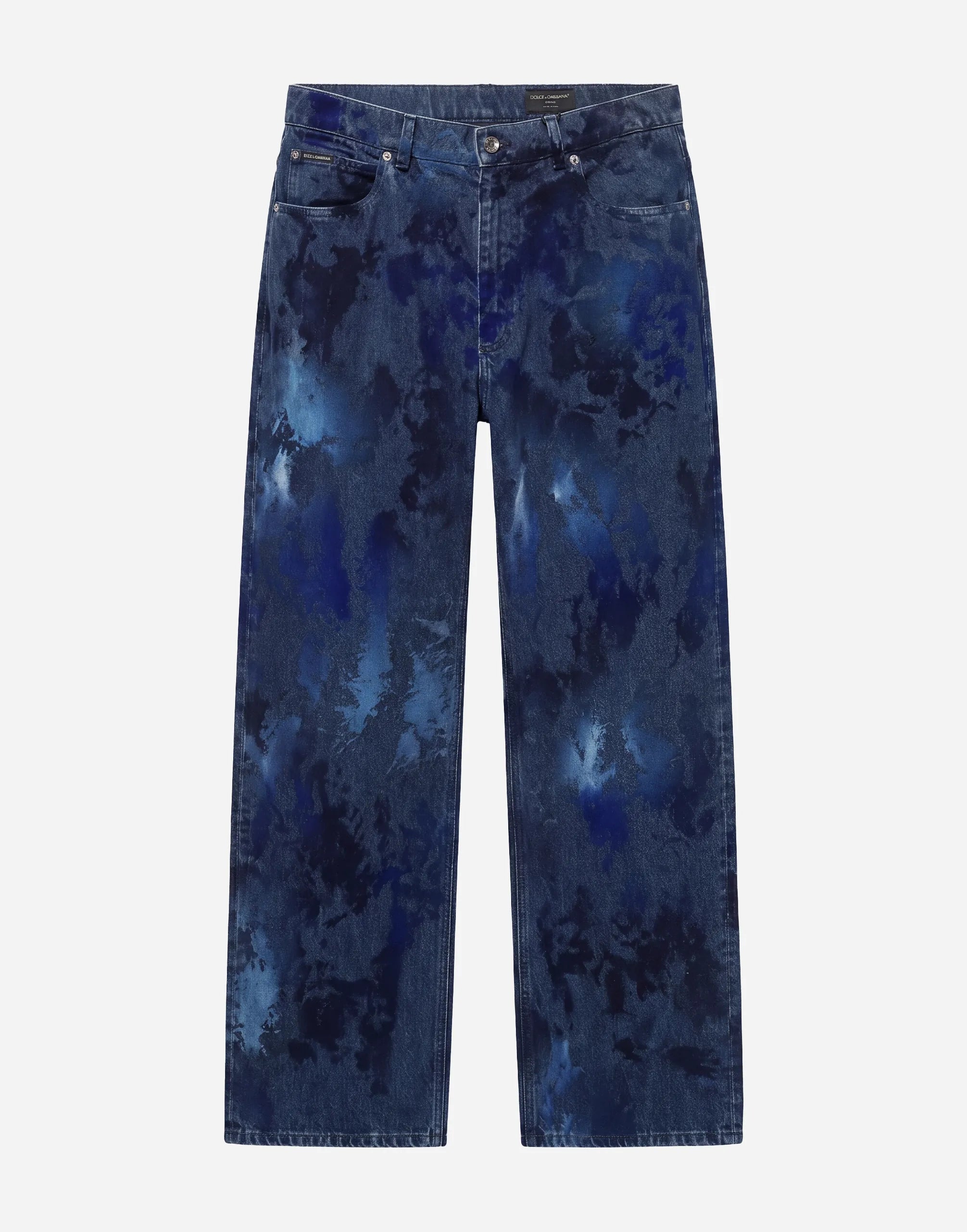 Dolce & Gabbana Dolce & Gabbana Marble Effect Straight-Leg Denim Jeans