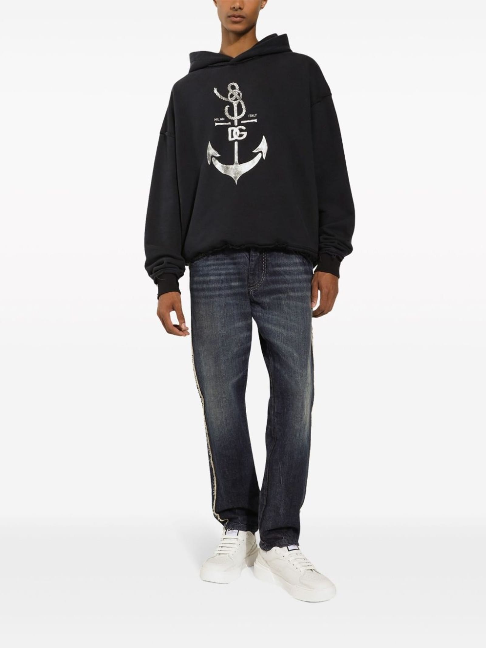 Dolce & Gabbana Dolce & Gabbana Marina Print Cotton Hoodie