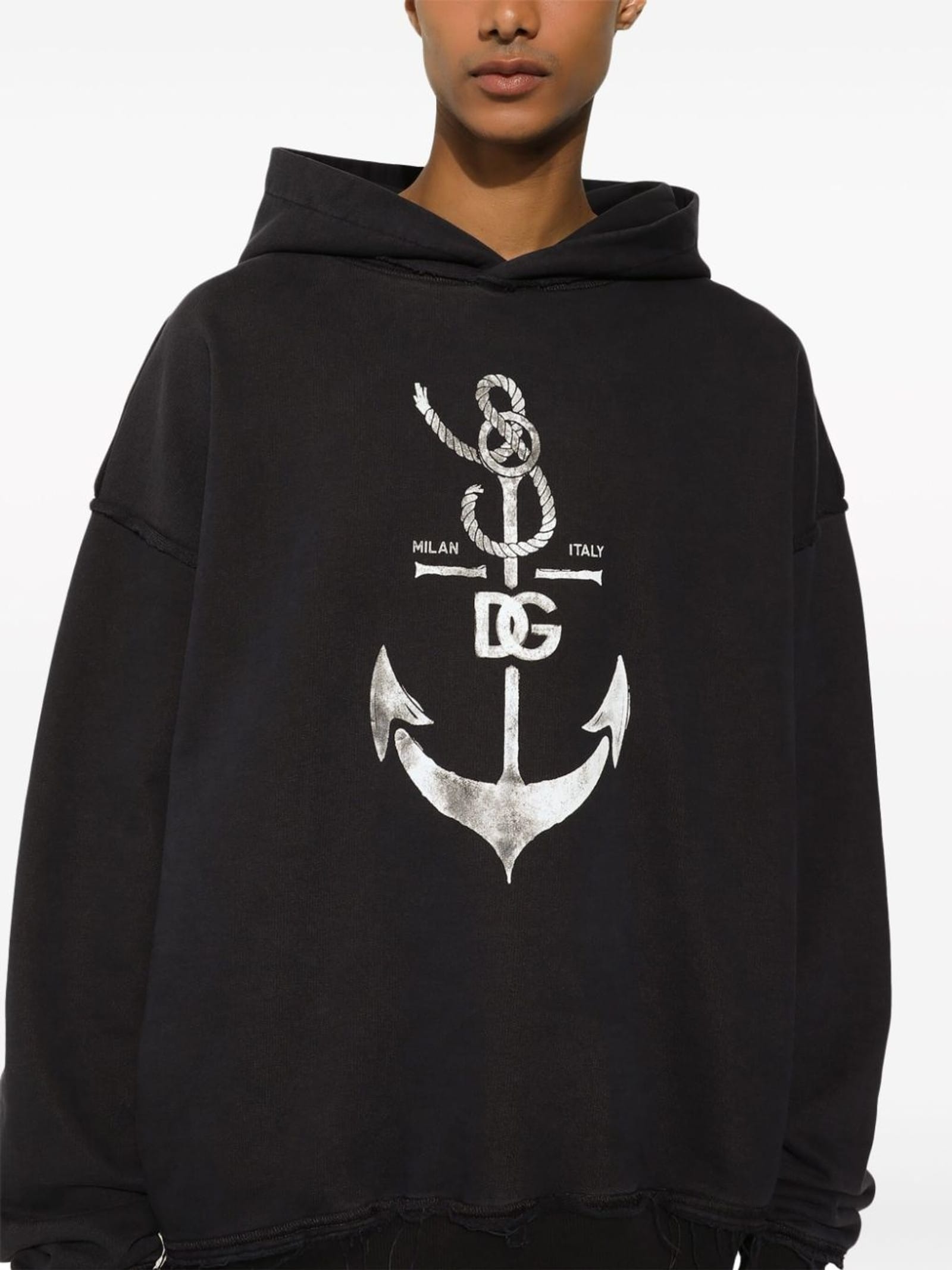 Dolce & Gabbana Marina Print Cotton Hoodie - alternate view