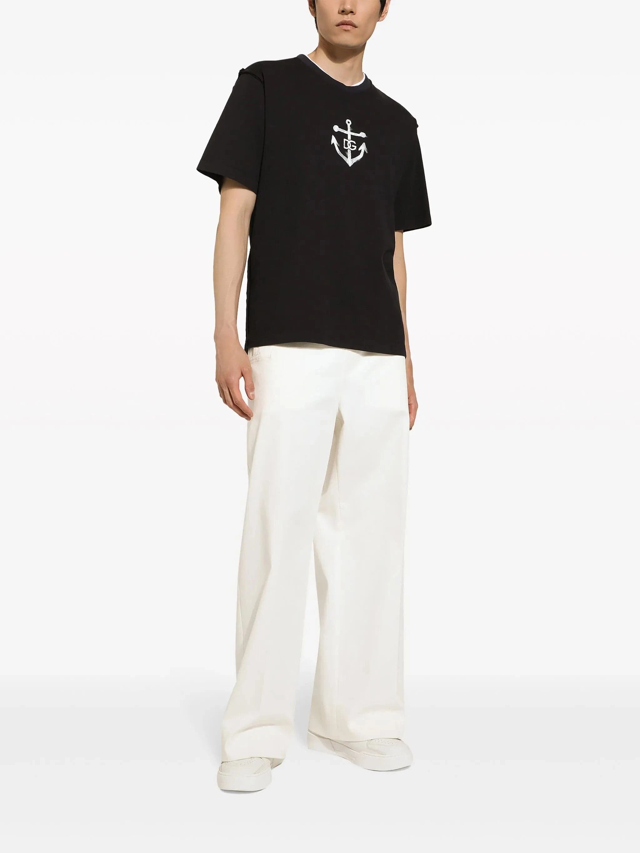 Dolce & Gabbana マリーナプリントコットンTシャツ | Sendegaro KR