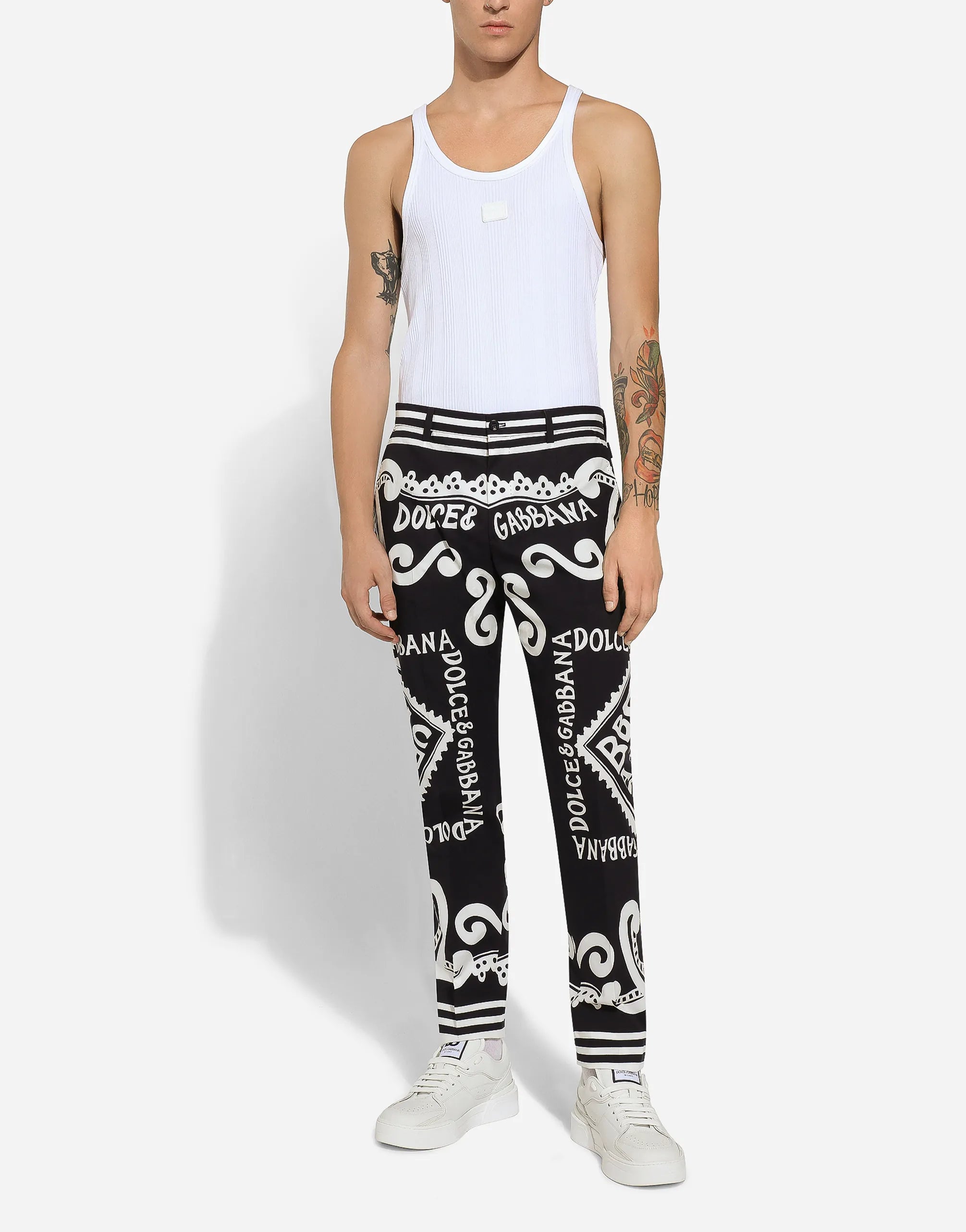 Dolce & Gabbana Marina Print Poplin Trousers - alternate view