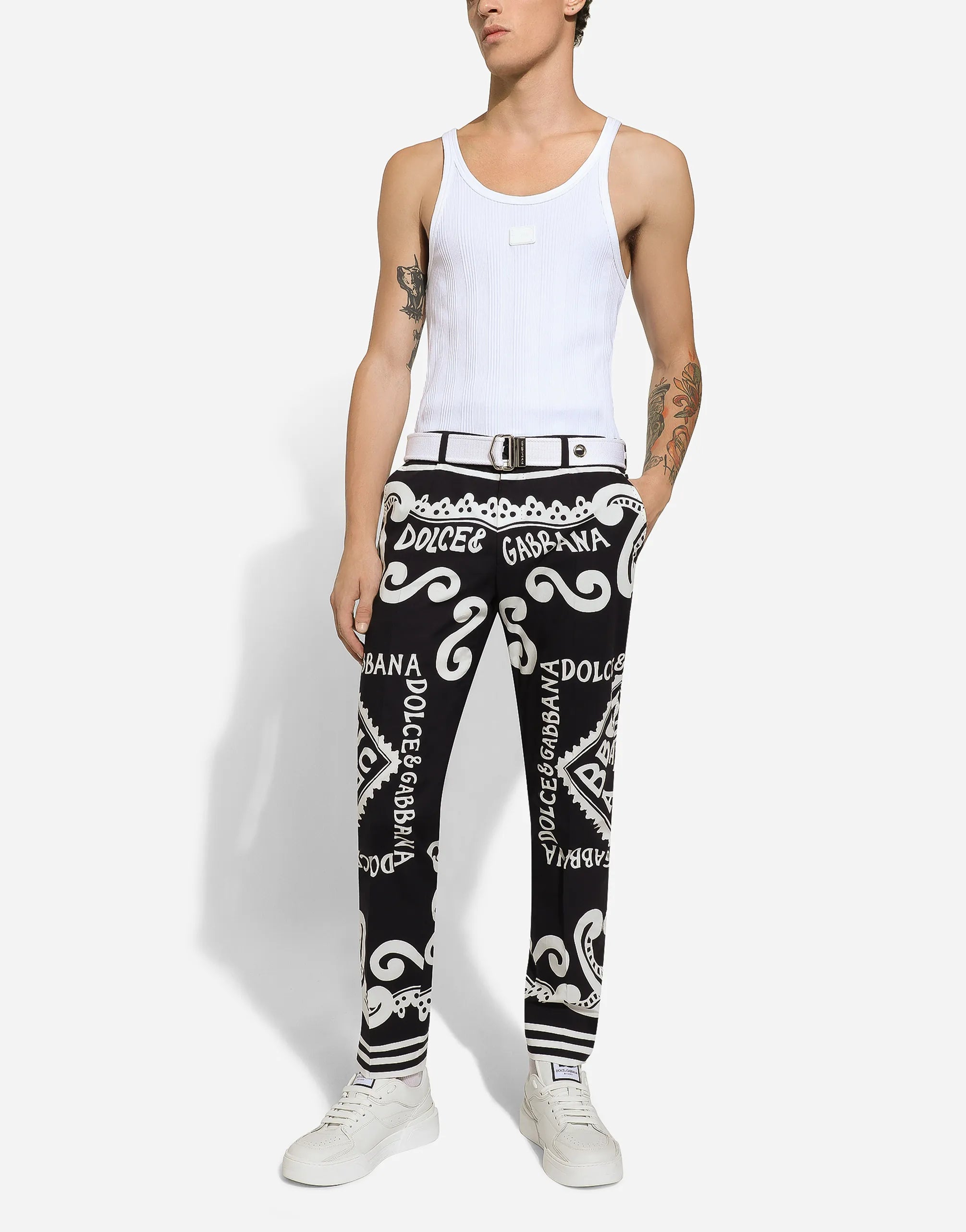 Dolce & Gabbana Dolce & Gabbana Marina Print Poplin Trousers