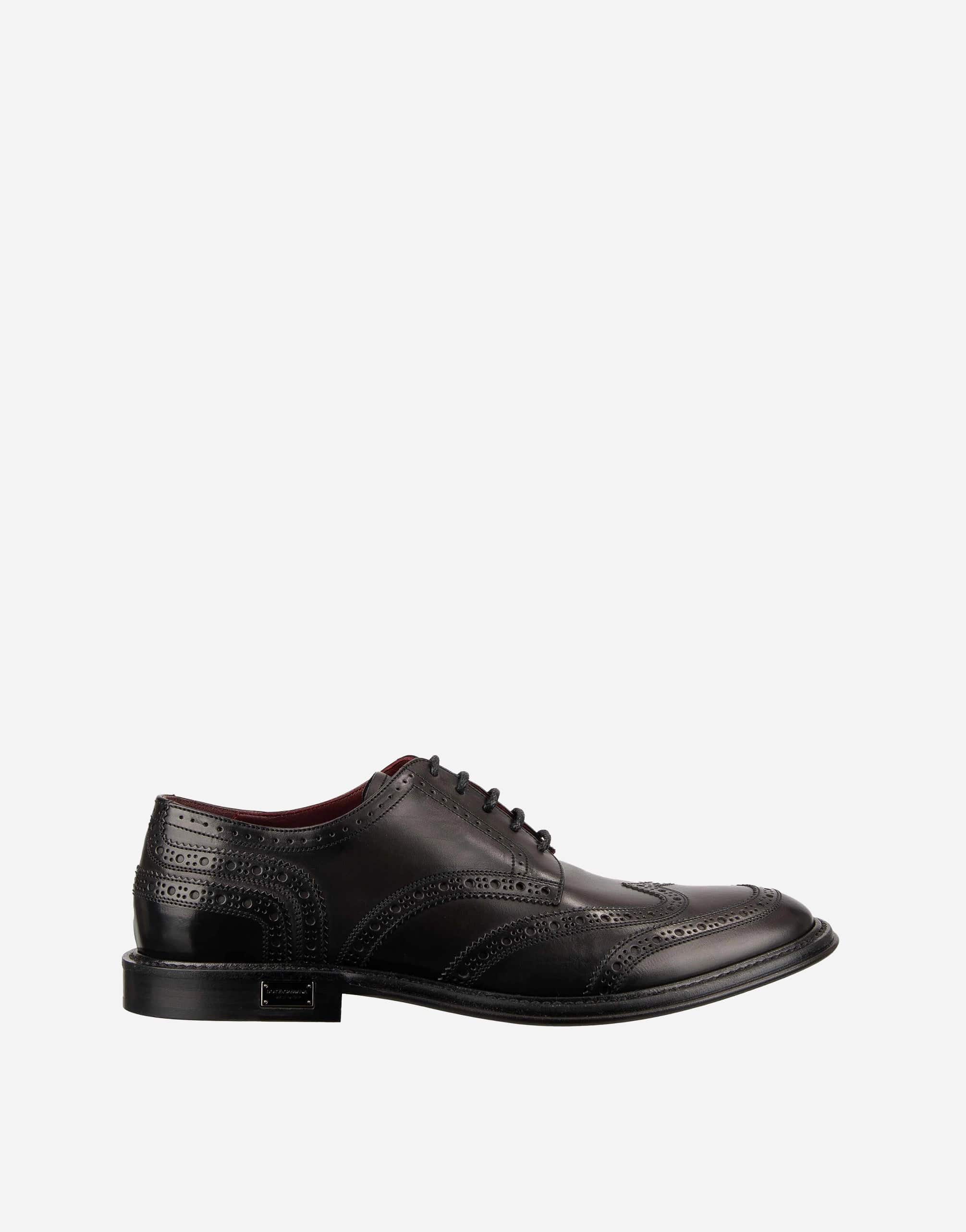 Dolce & Gabbana Marsala Calfskin Brogue Shoes