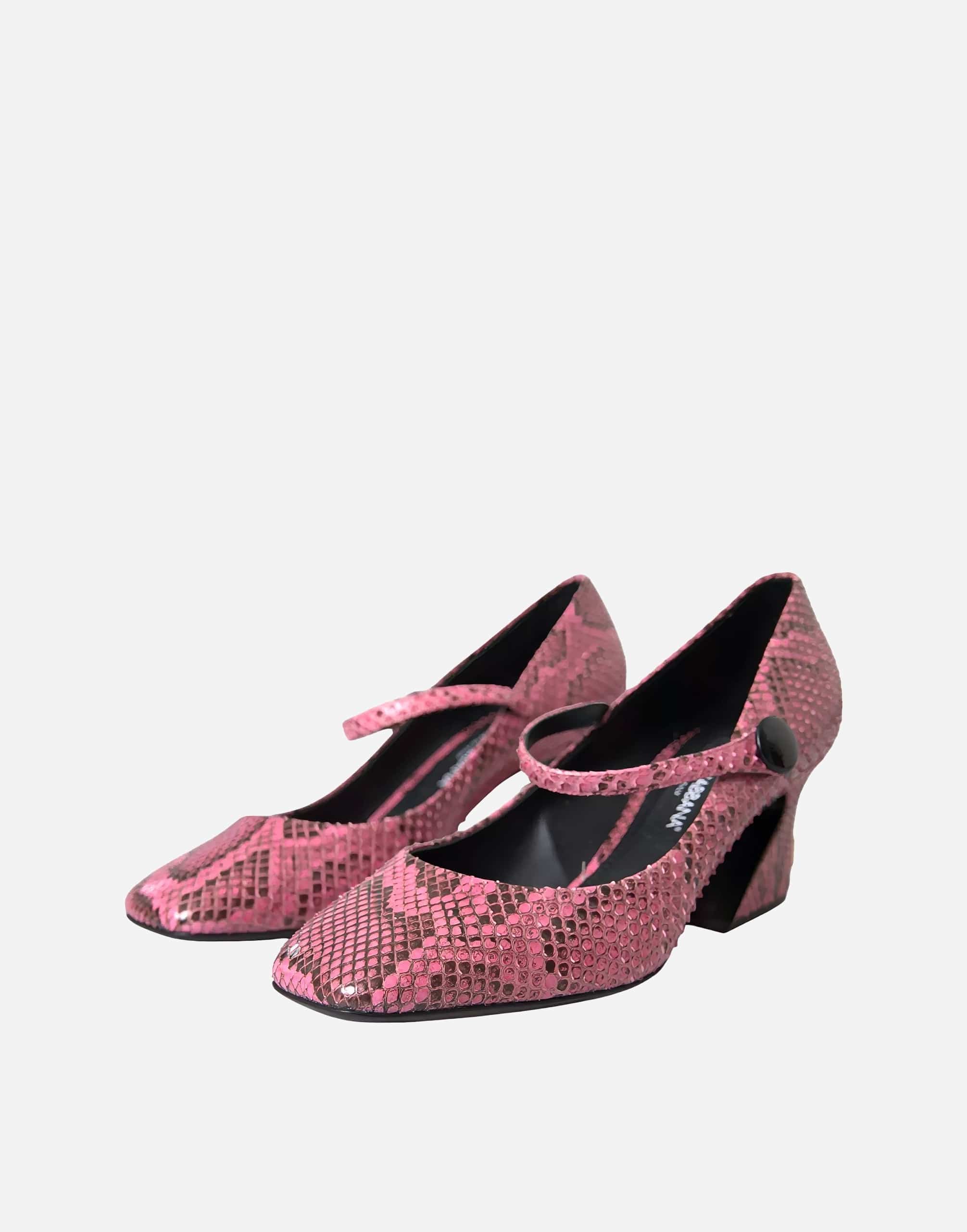 Dolce & Gabbana Mary Jane Pumps With Python Leather