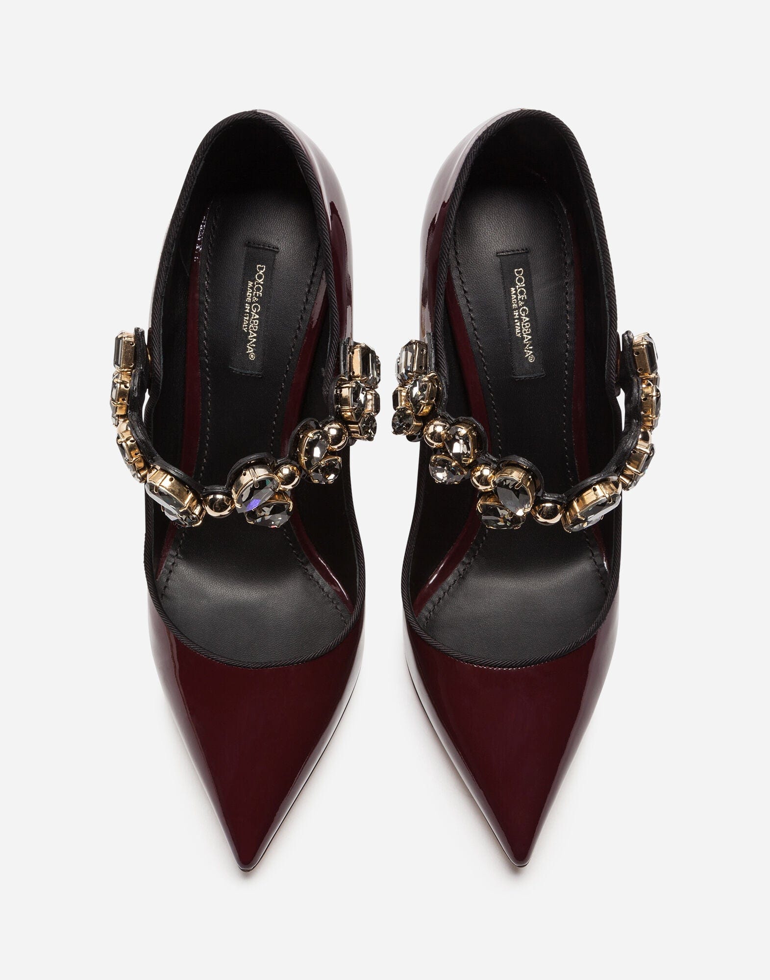 Dolce & Gabbana Mary Janes In Varnish With Jewel Strap Pumps