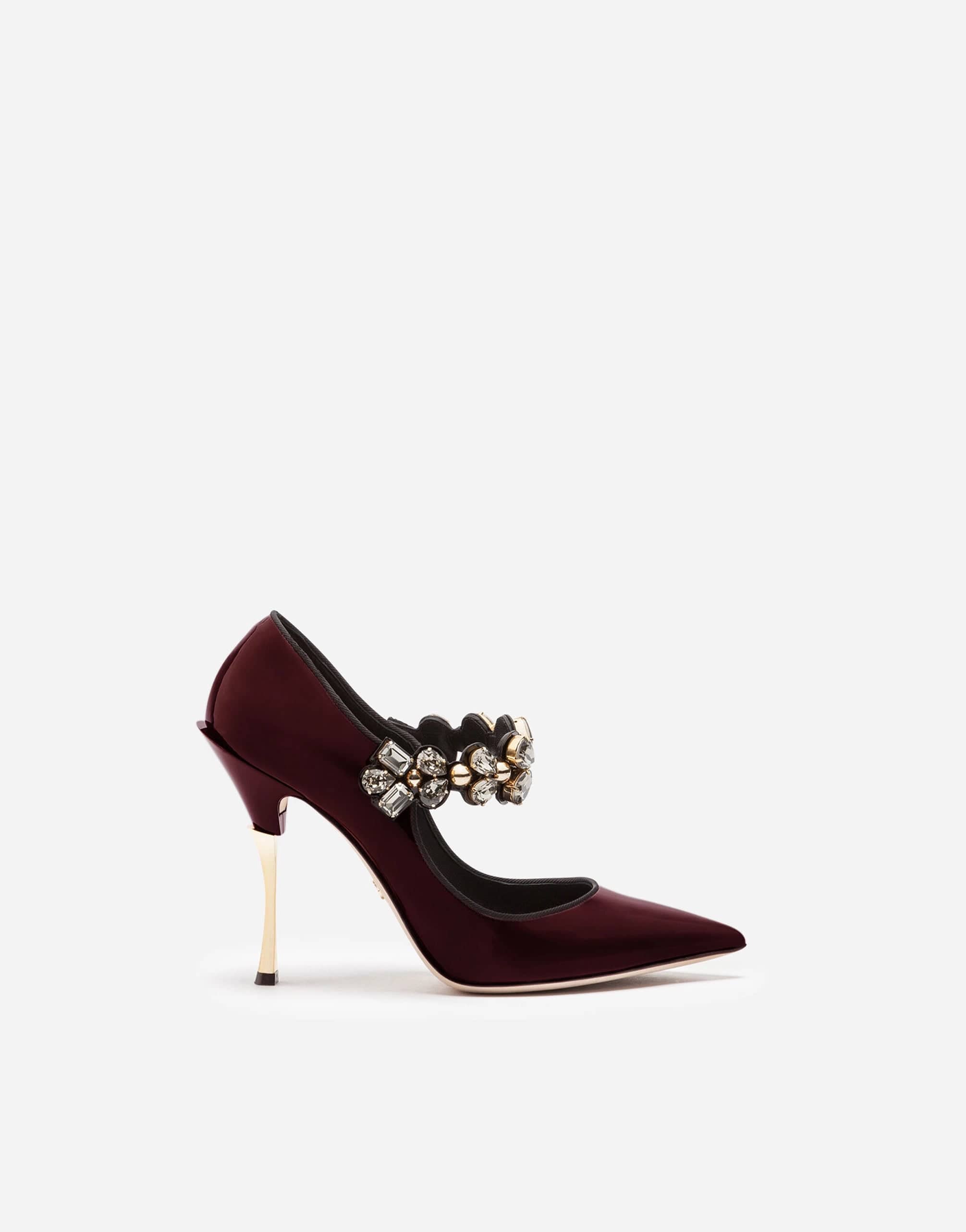 Dolce & Gabbana Mary Janes In Varnish With Jewel Strap Pumps