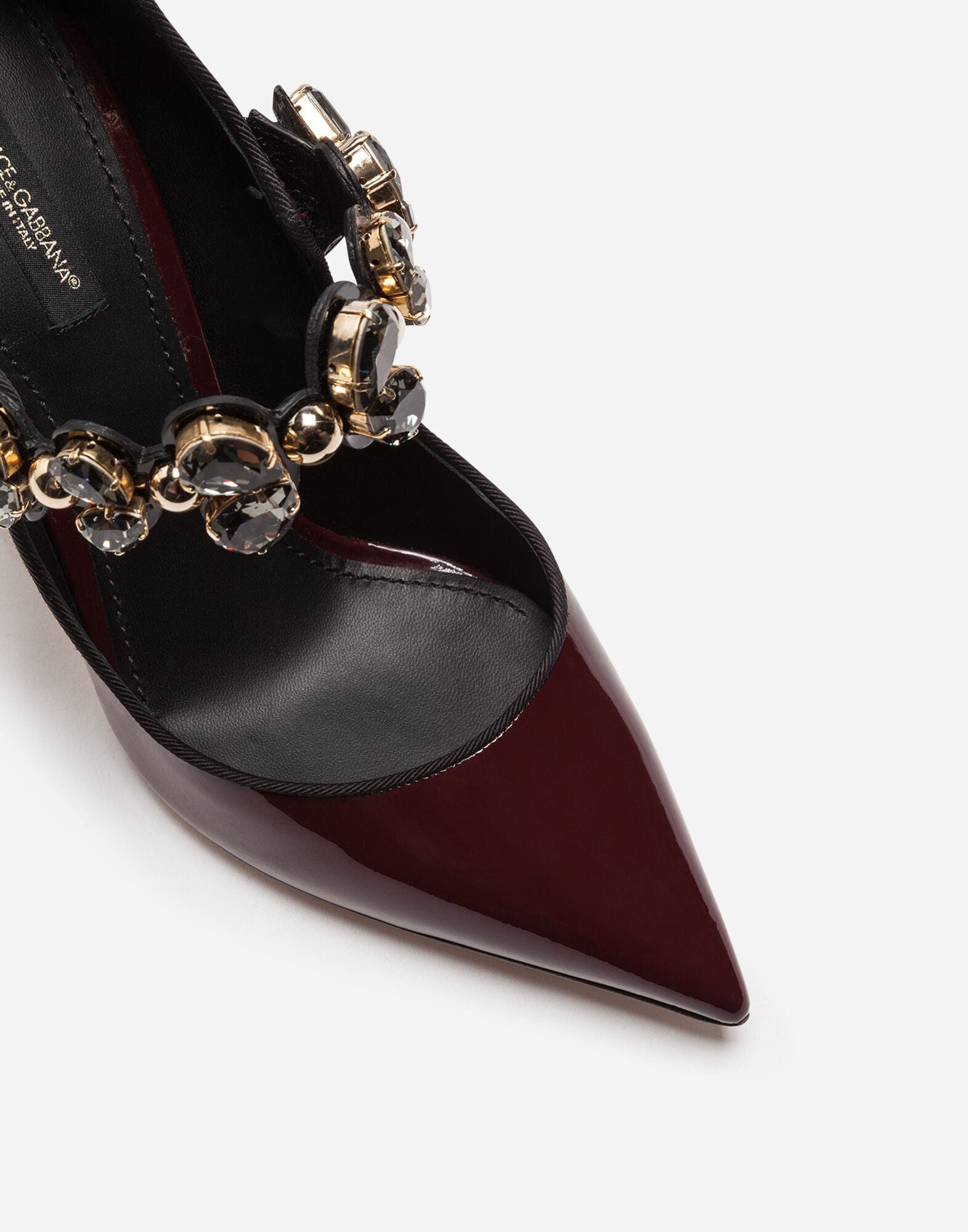 Dolce & Gabbana Mary Janes In Varnish With Jewel Strap Pumps