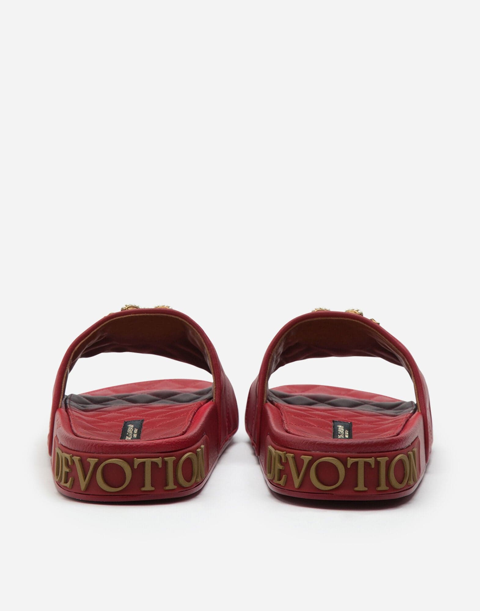 Dolce & Gabbana Matelassé Beachwear Devotion Slides