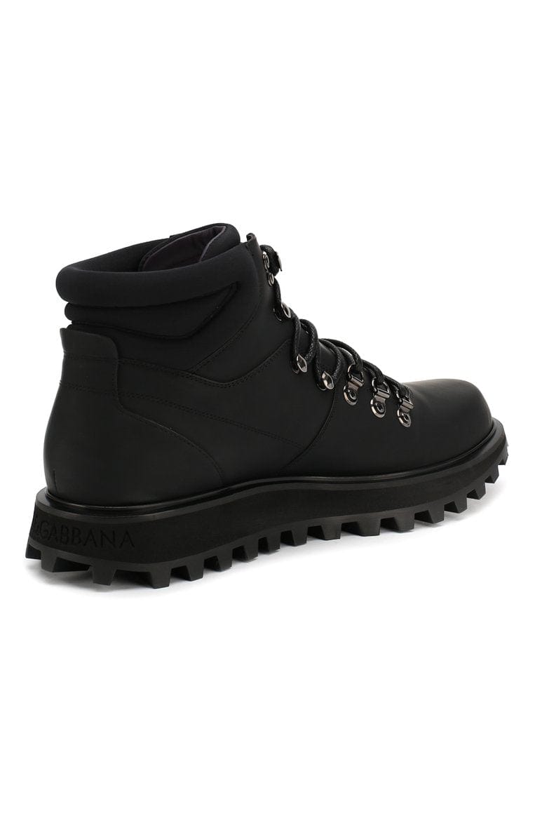 Dolce & Gabbana Matte Leather Hiking Ankle Boots