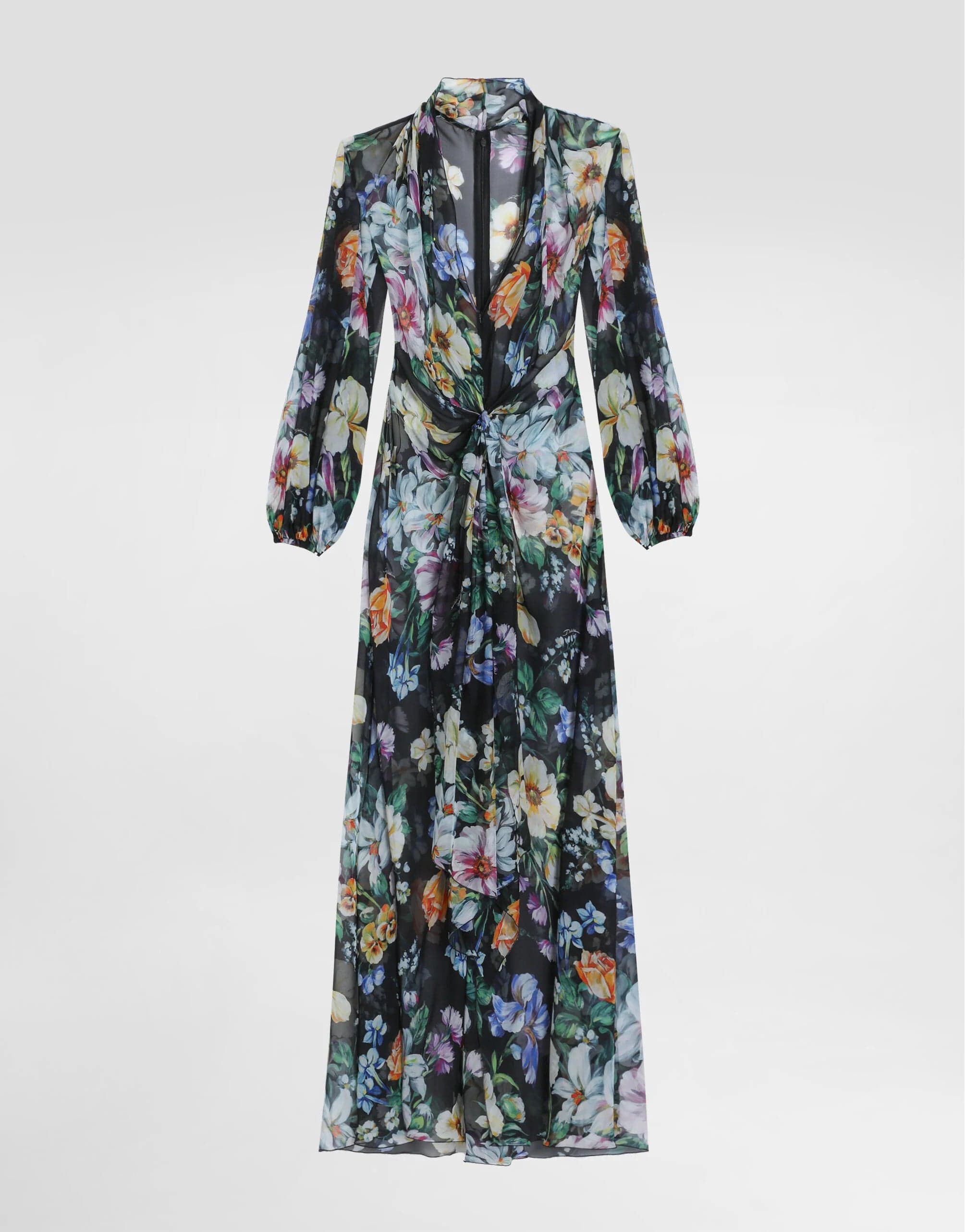 Dolce & Gabbana Maxi Floral-Print Chiffon Dress