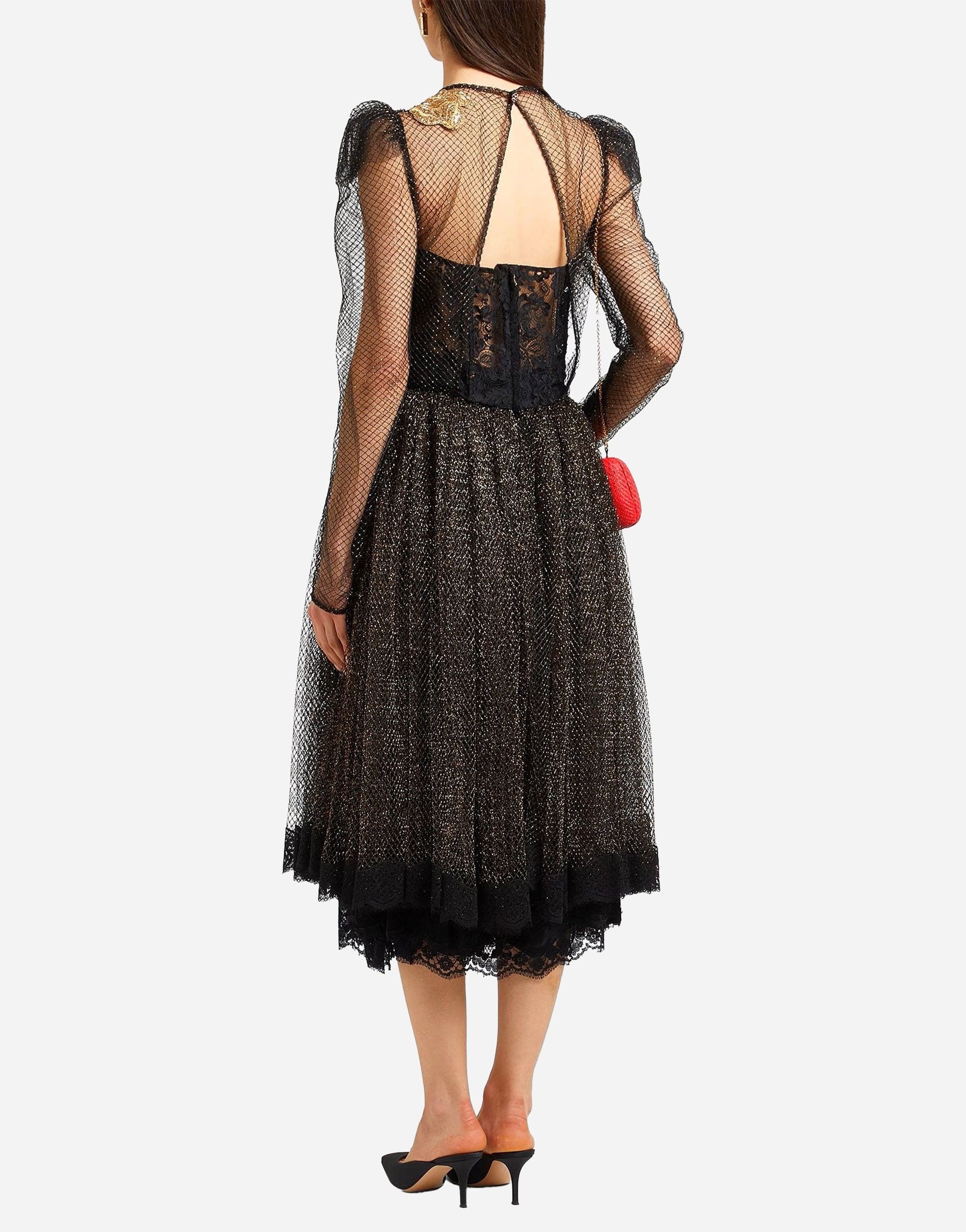 Dolce & Gabbana Mesh Dress With Crystal Embellishments