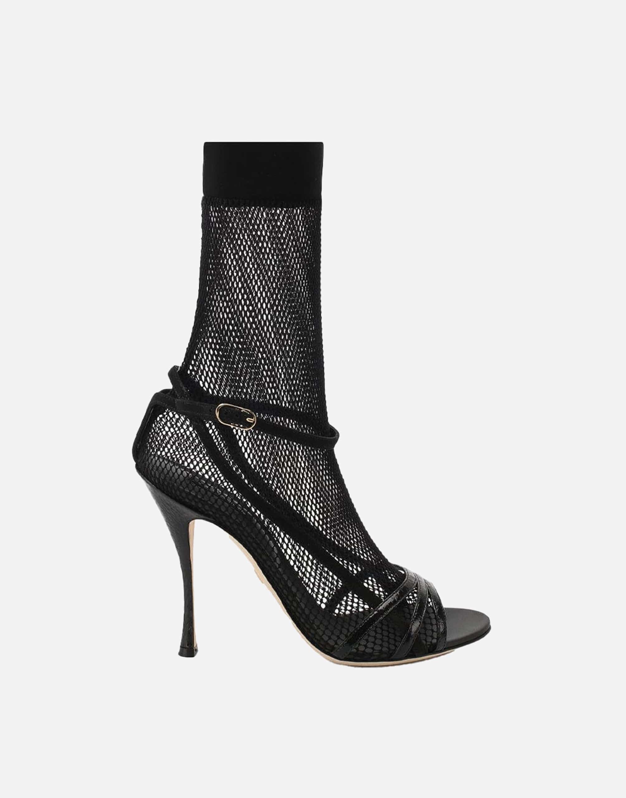 Dolce & Gabbana Mesh Leather Ankle Boots